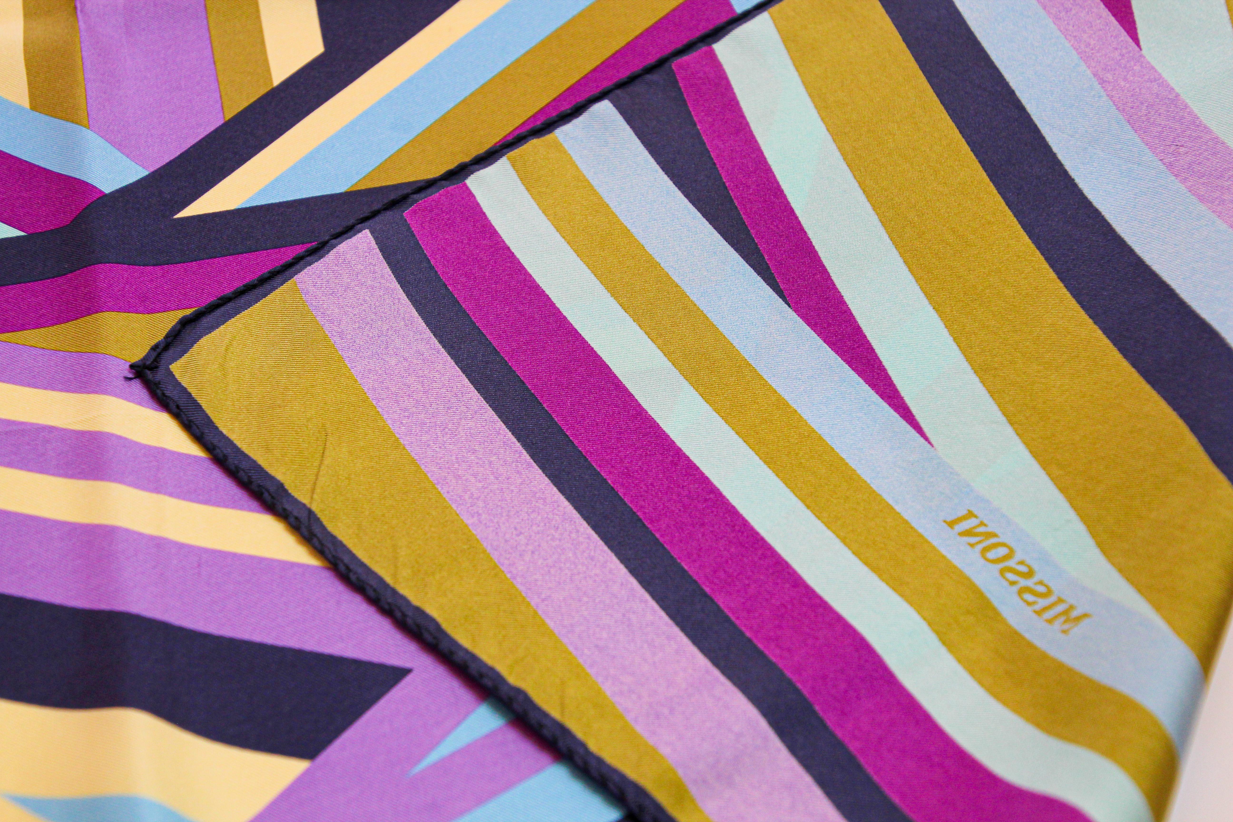 Gorgeous Vintage Multicolor Missoni Silk Scarf 4