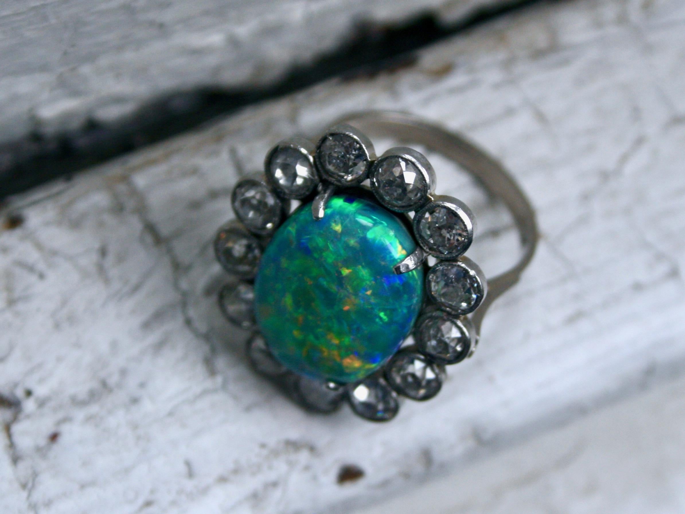 opal halo engagement rings