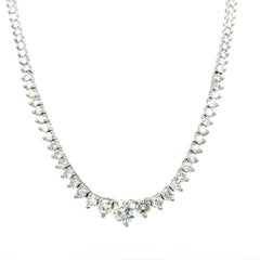 Gorgeous Vintage Platinum Diamond Riveria Necklace, 17.16ct