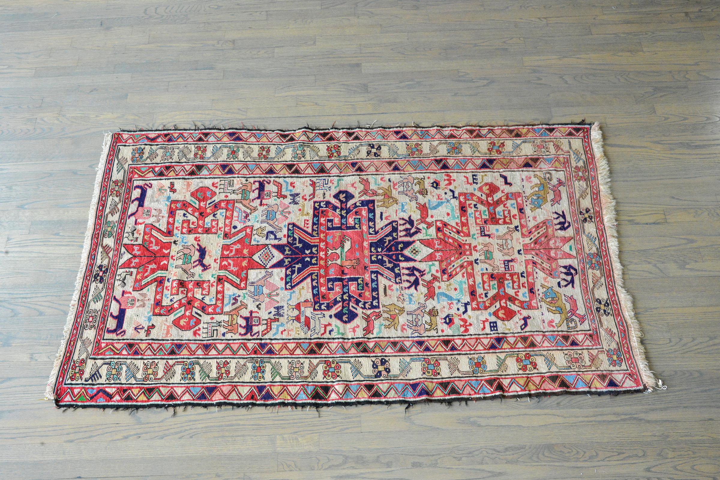 Magnifique tapis Soumak vintage en vente 2