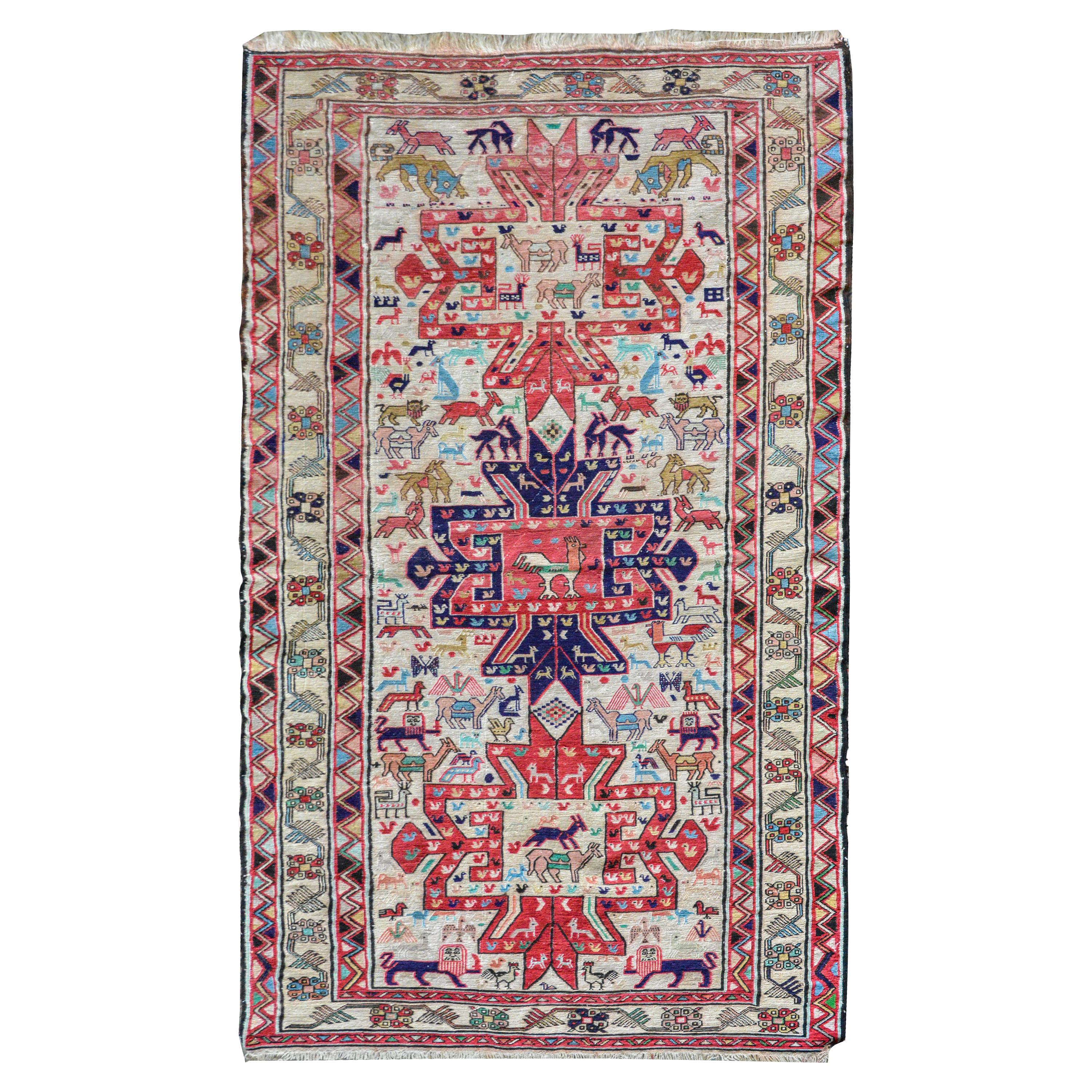 Magnifique tapis Soumak vintage en vente