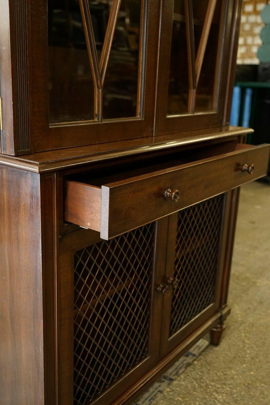 Hand-Crafted Gorgeous Vintage Style Dresser with Lovely Metal Mesh Decoration on Bottom Doors
