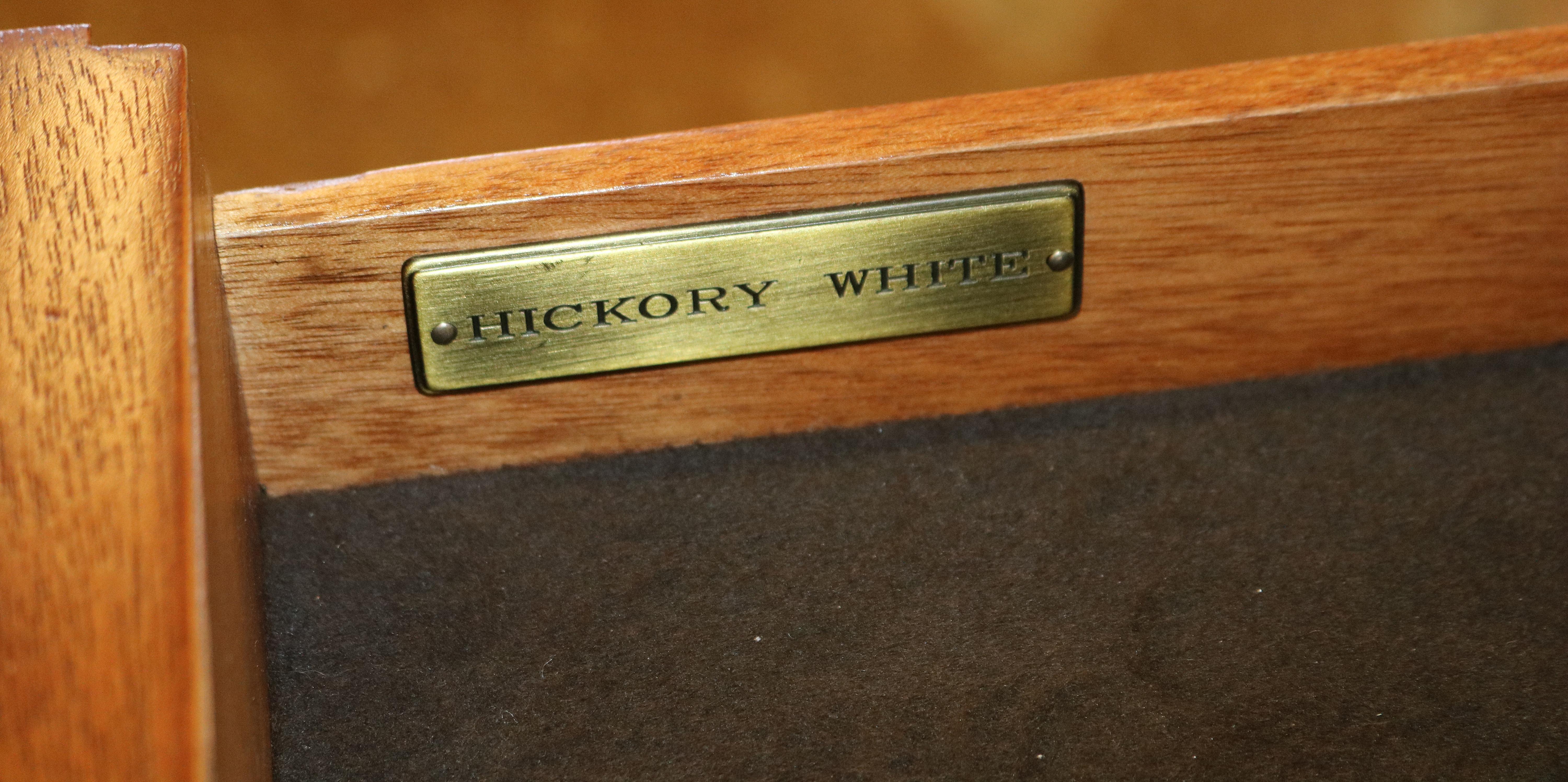 Gorgeous Walnut Georgian Style Hickory White China Cabinet Bookcase Breakfront 14