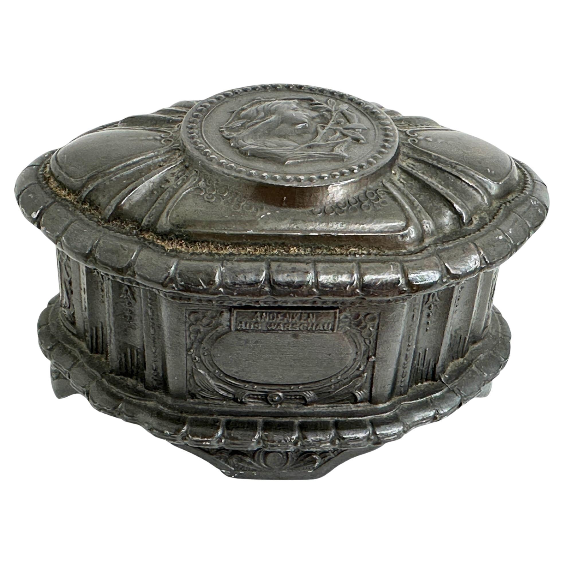 Gorgeous Warsaw Souvenir Trinket Jewelry Box Antique, Poland, 1920s For Sale