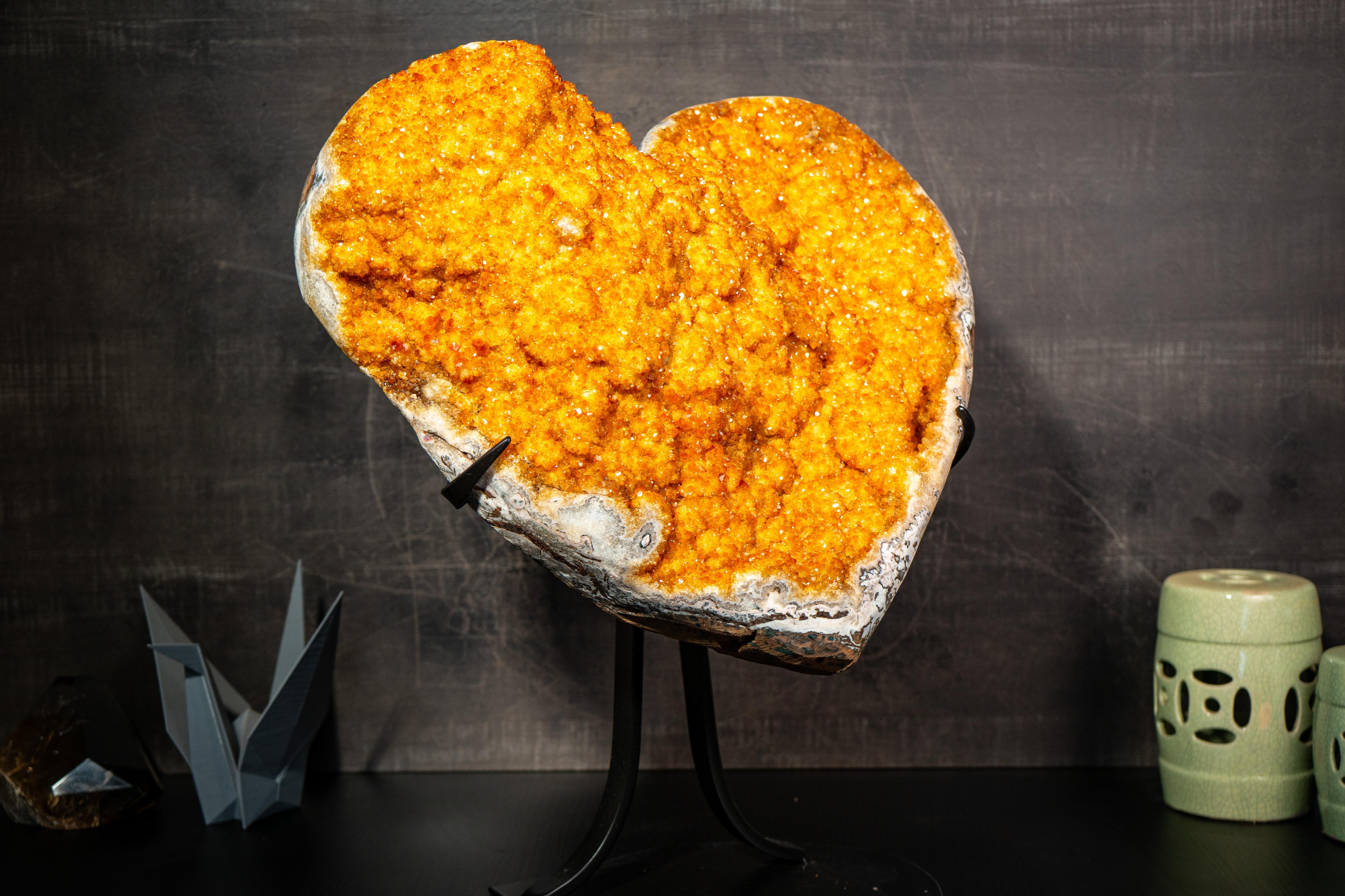 Splendido cuore di citrino giallo-oro X-Large da 22 pollici in vendita 4