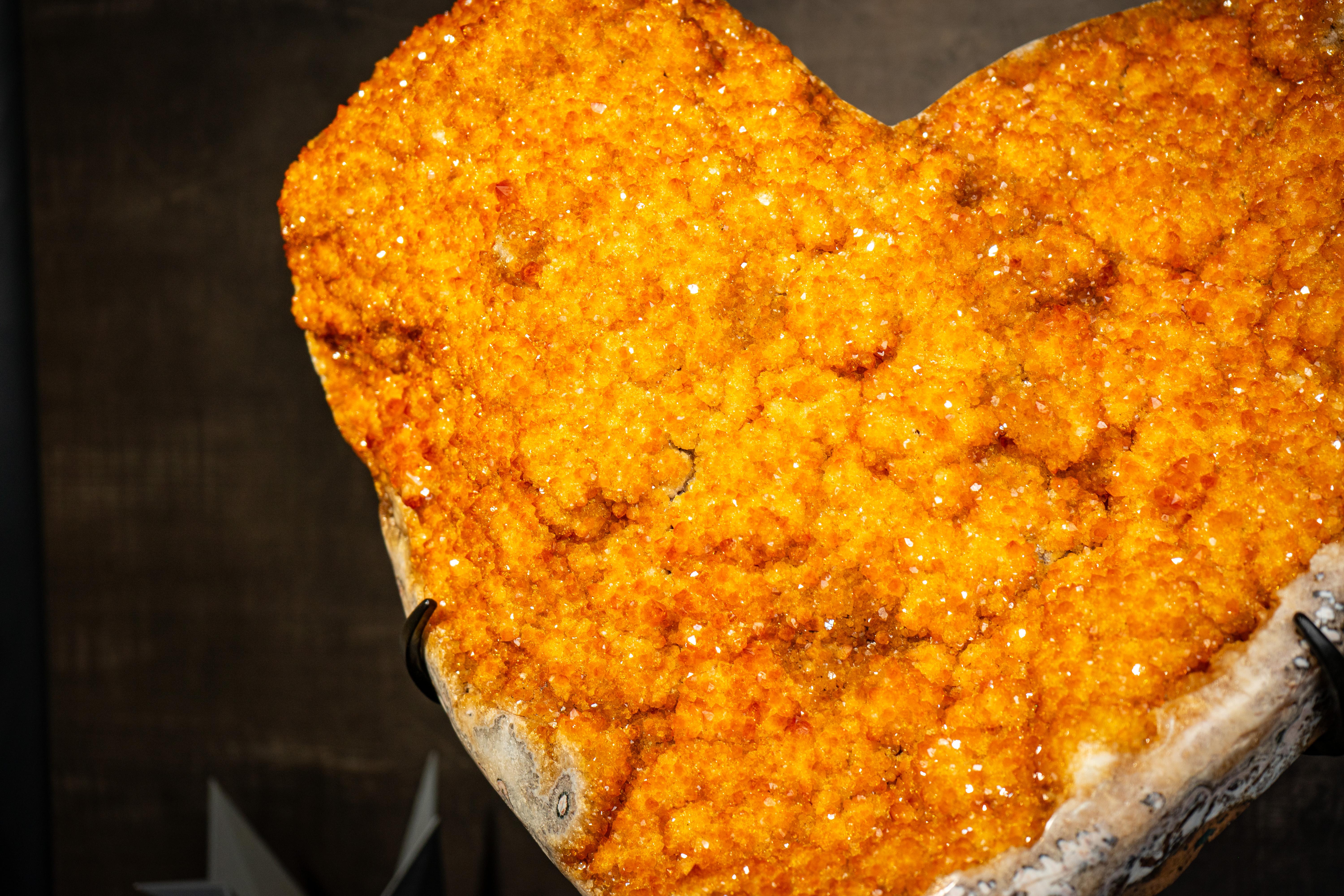 Splendido cuore di citrino giallo-oro X-Large da 22 pollici in vendita 1