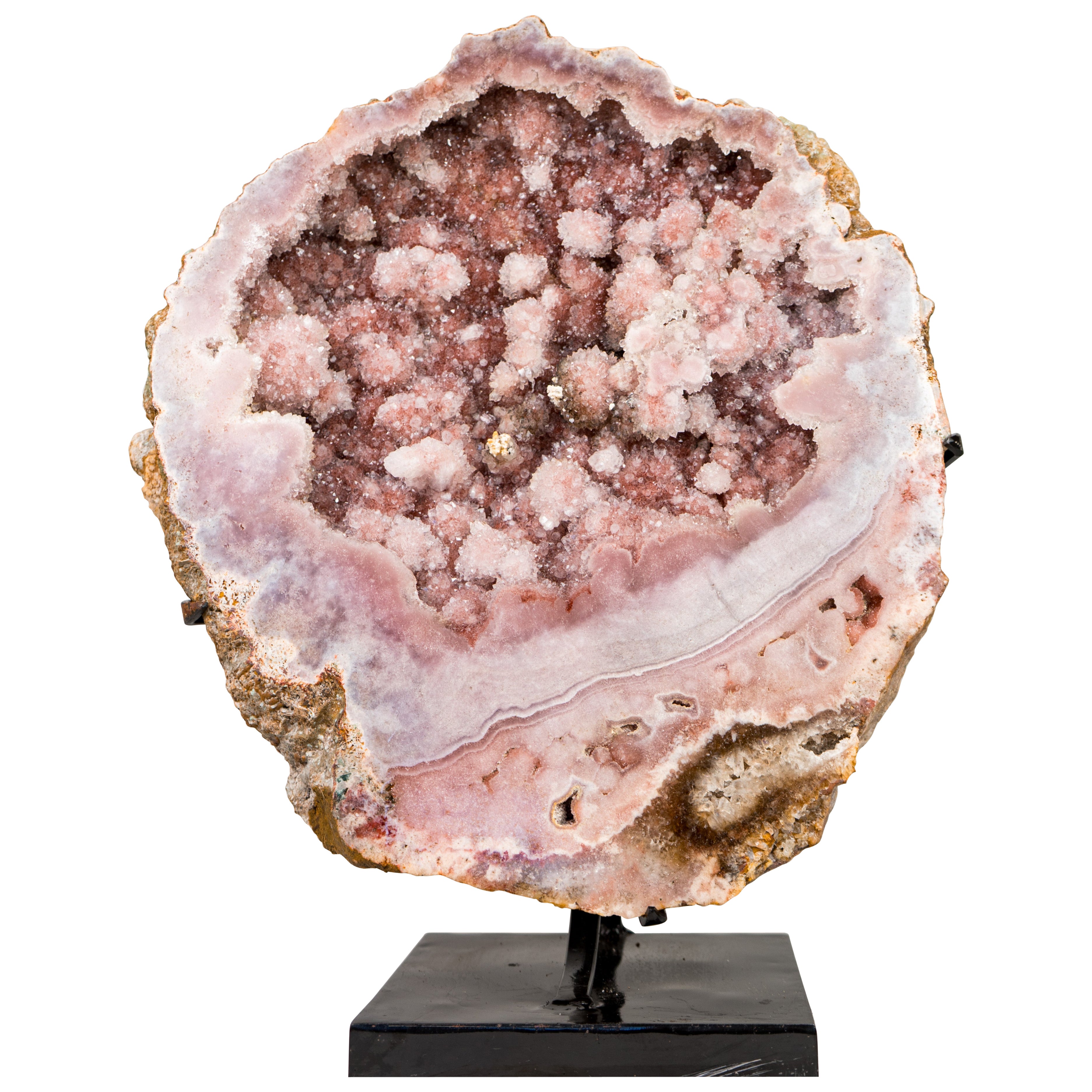 Preciosa Geoda XL de Amatista Rosa de Calidad de Galería