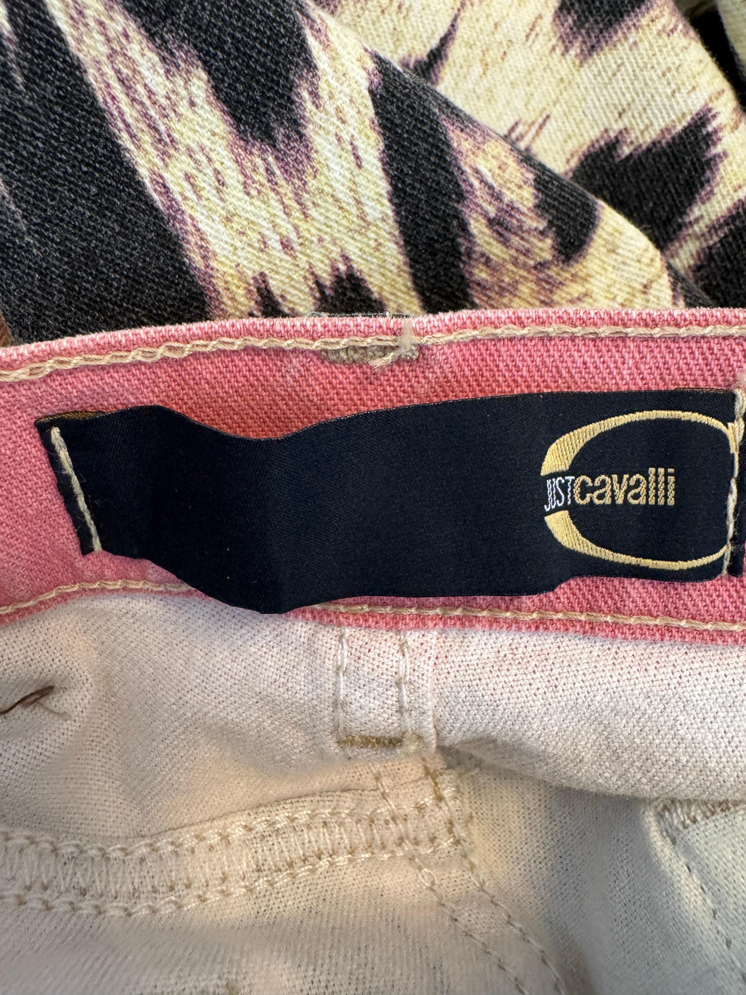 Precioso Y2K Robert Cavalli Just Cavalli Colorido Arco Iris Leopardo Pantalones Vaqueros en venta 3