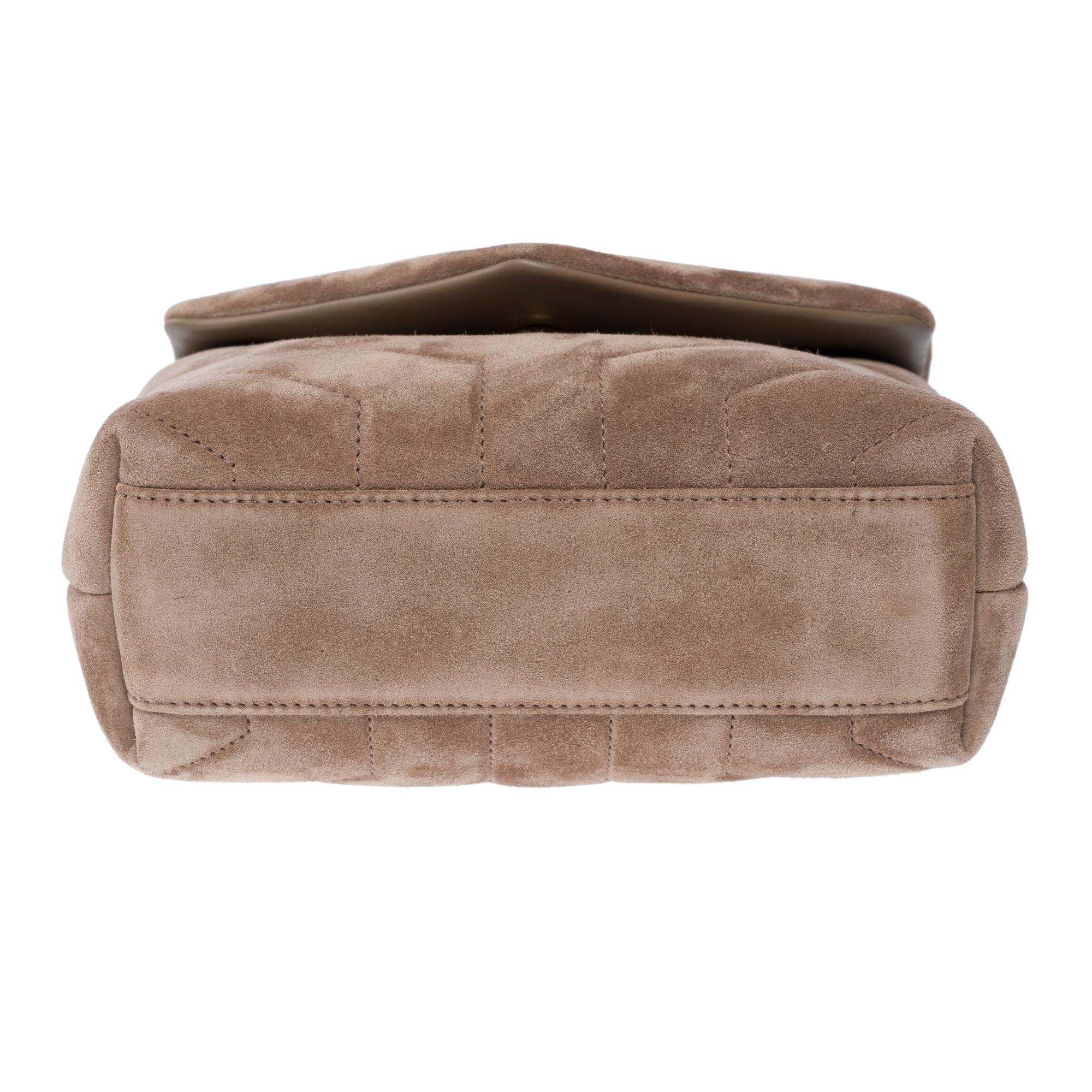 Gorgeous YSL Loulou Toy shoulder bag in brown quilted suede, GHW For Sale 6