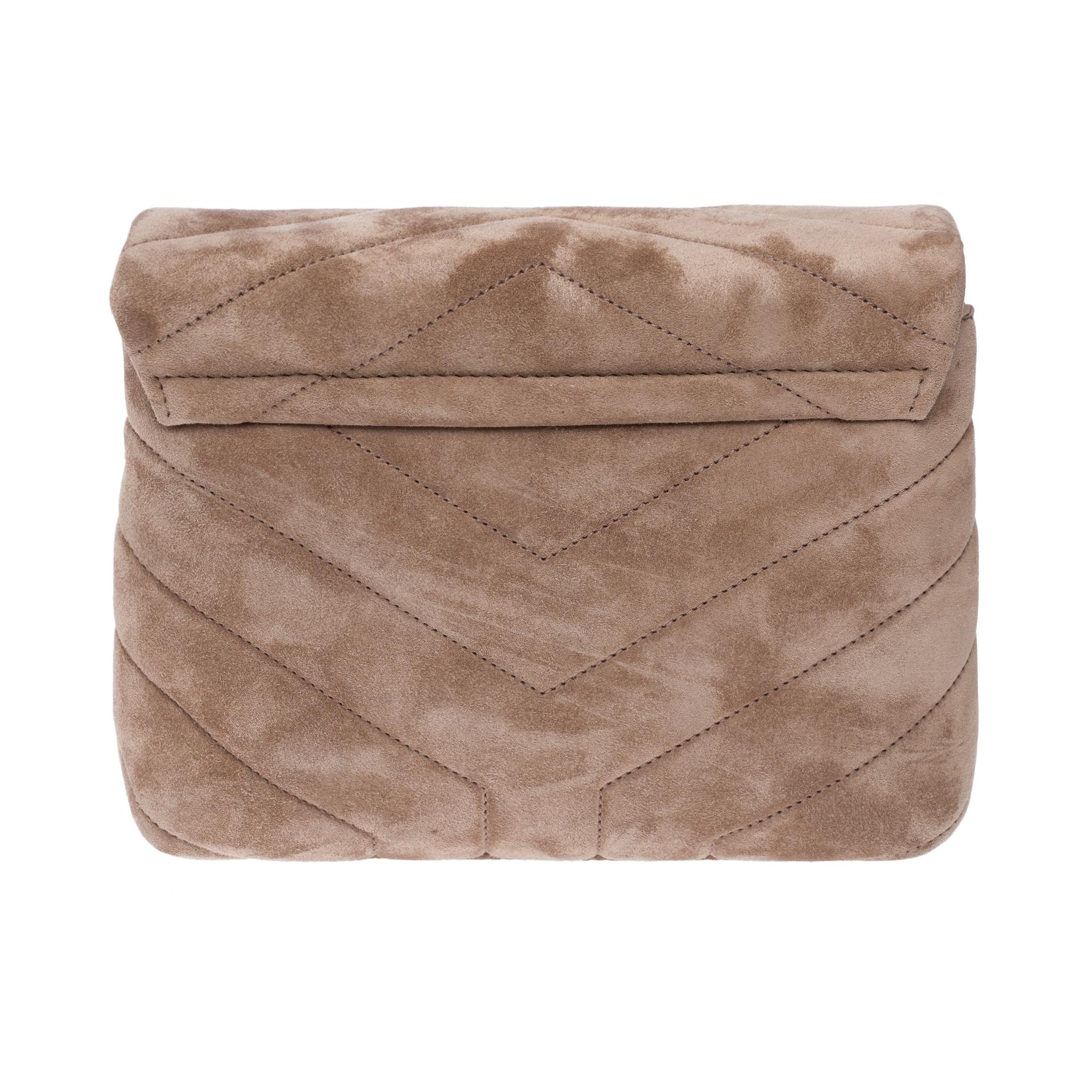 Gorgeous YSL Loulou Toy shoulder bag in brown quilted suede, GHW In New Condition For Sale In Paris, IDF
