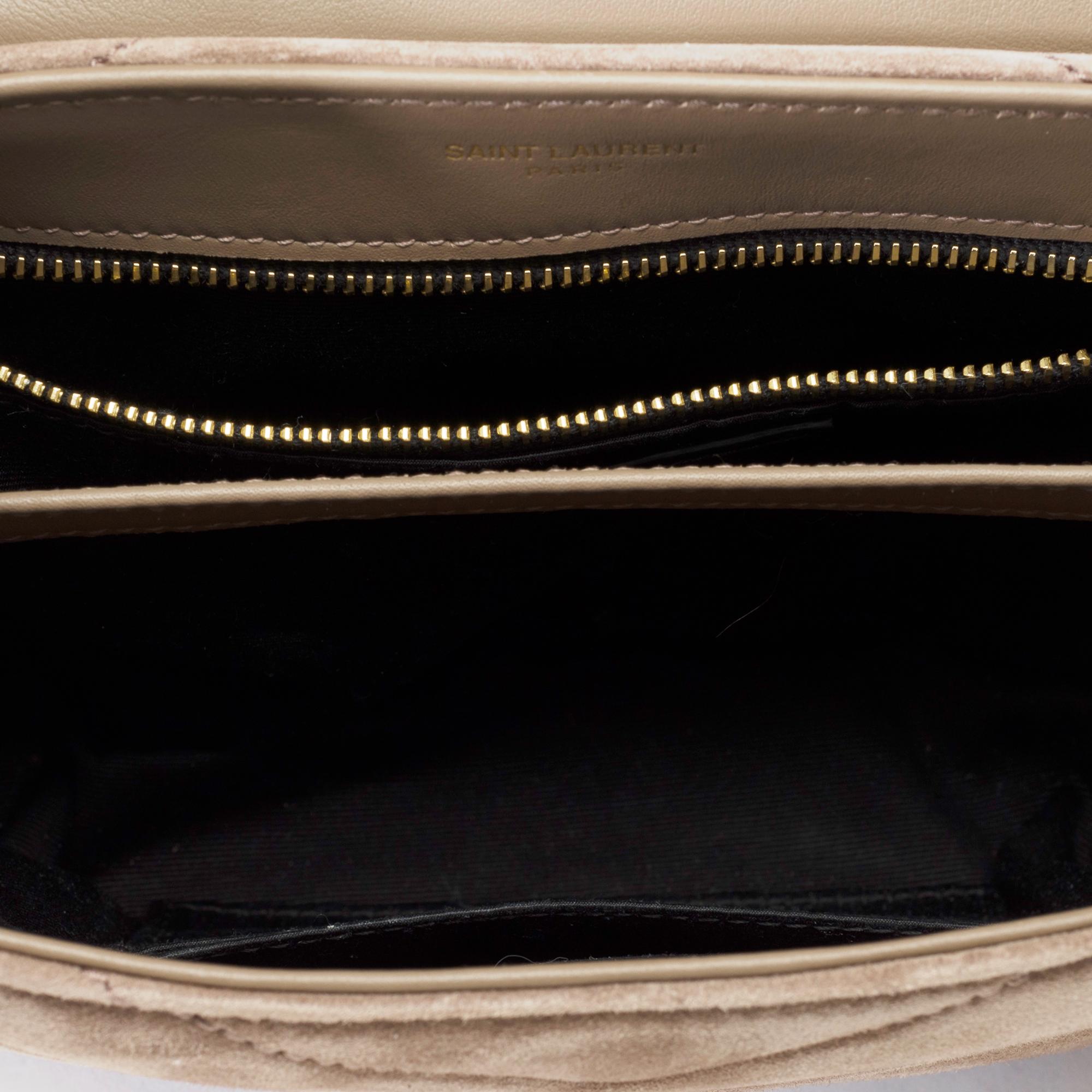 Gorgeous YSL Loulou Toy shoulder bag in brown quilted suede, GHW For Sale 4