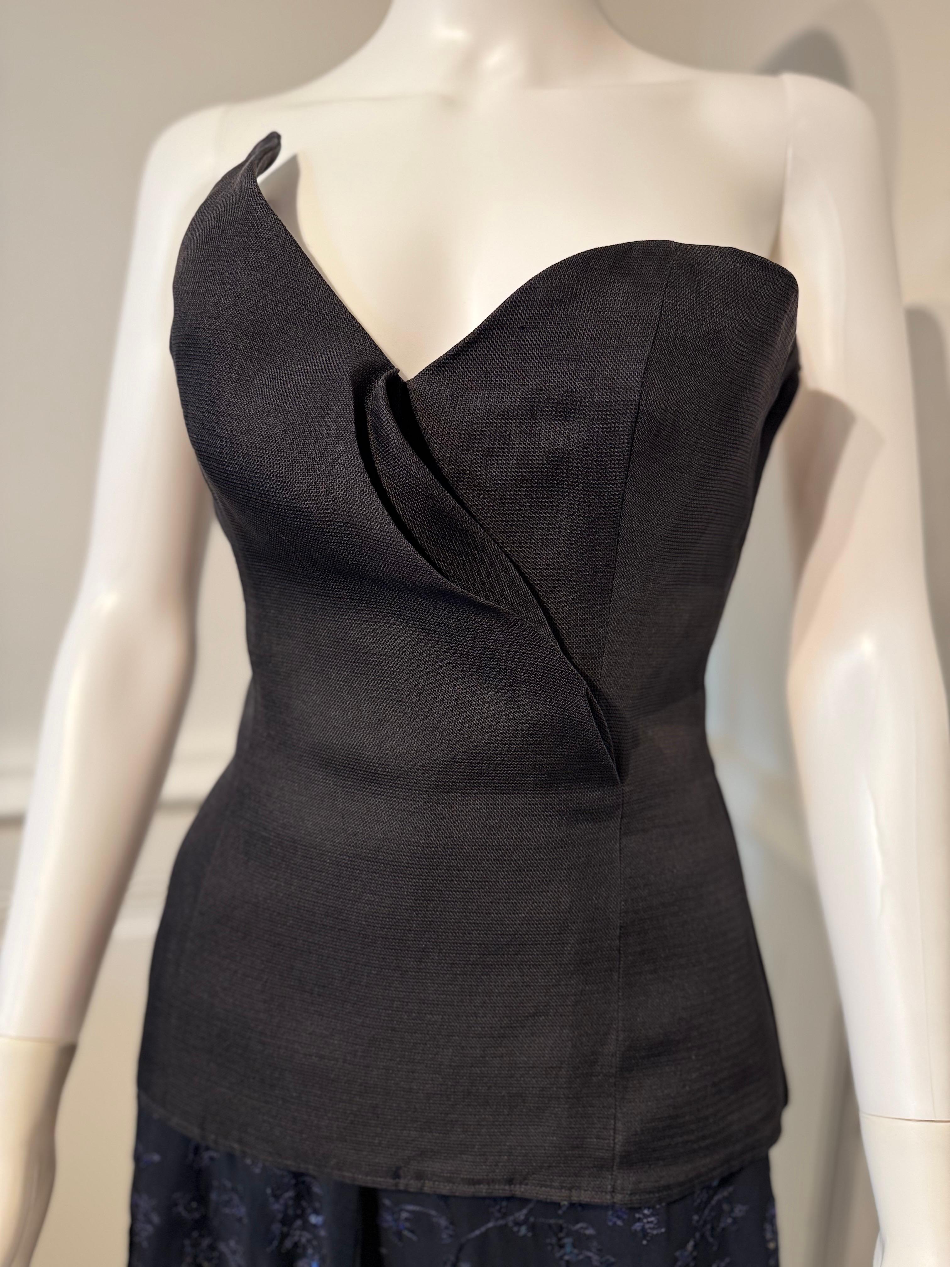 Wunderschönes Yves Saint Laurent Rive Gauche Vintage Seidentop Korsett Bustier im Angebot 8