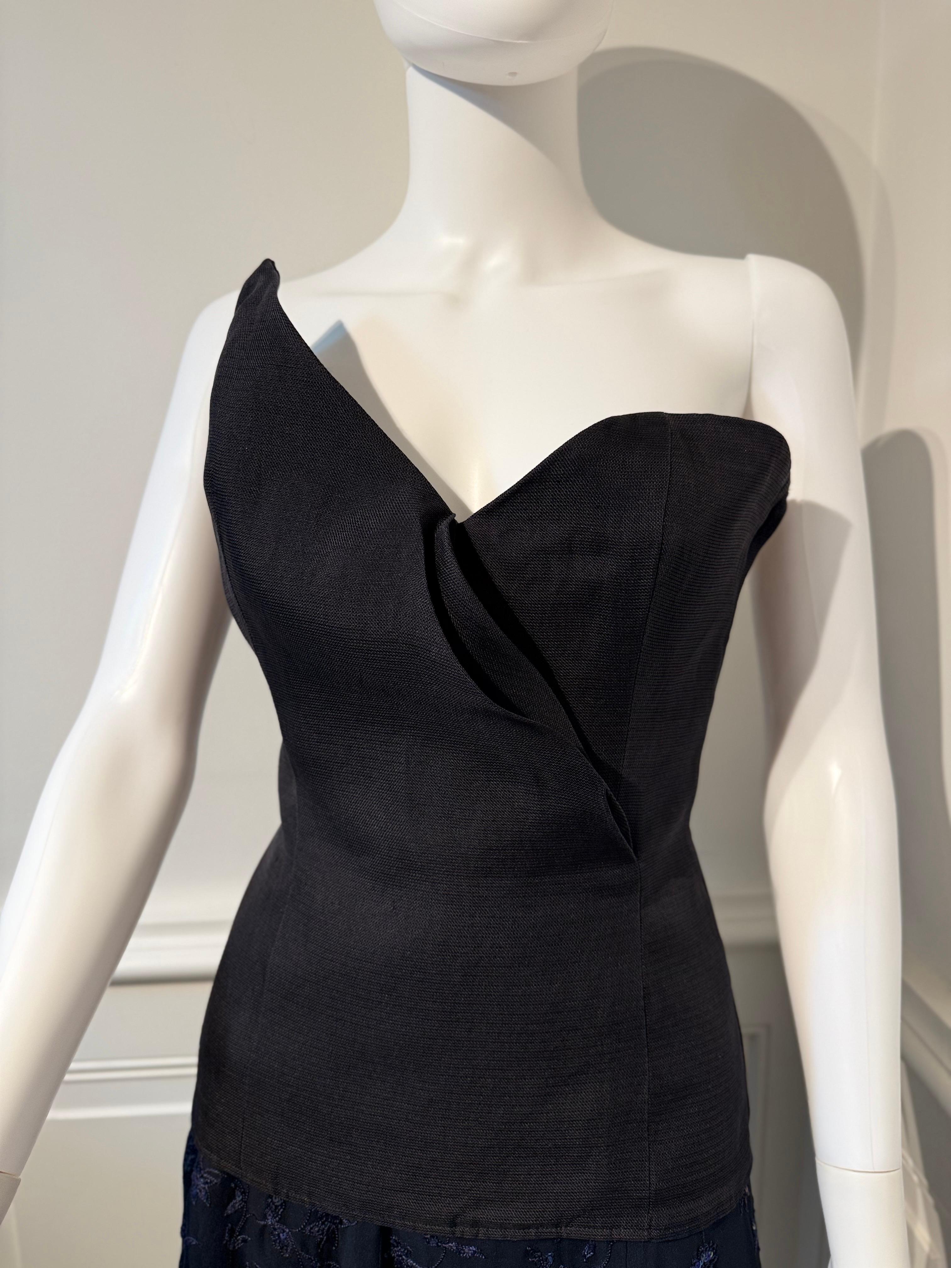 Wunderschönes Yves Saint Laurent Rive Gauche Vintage Seidentop Korsett Bustier im Zustand „Gut“ im Angebot in NICE, FR