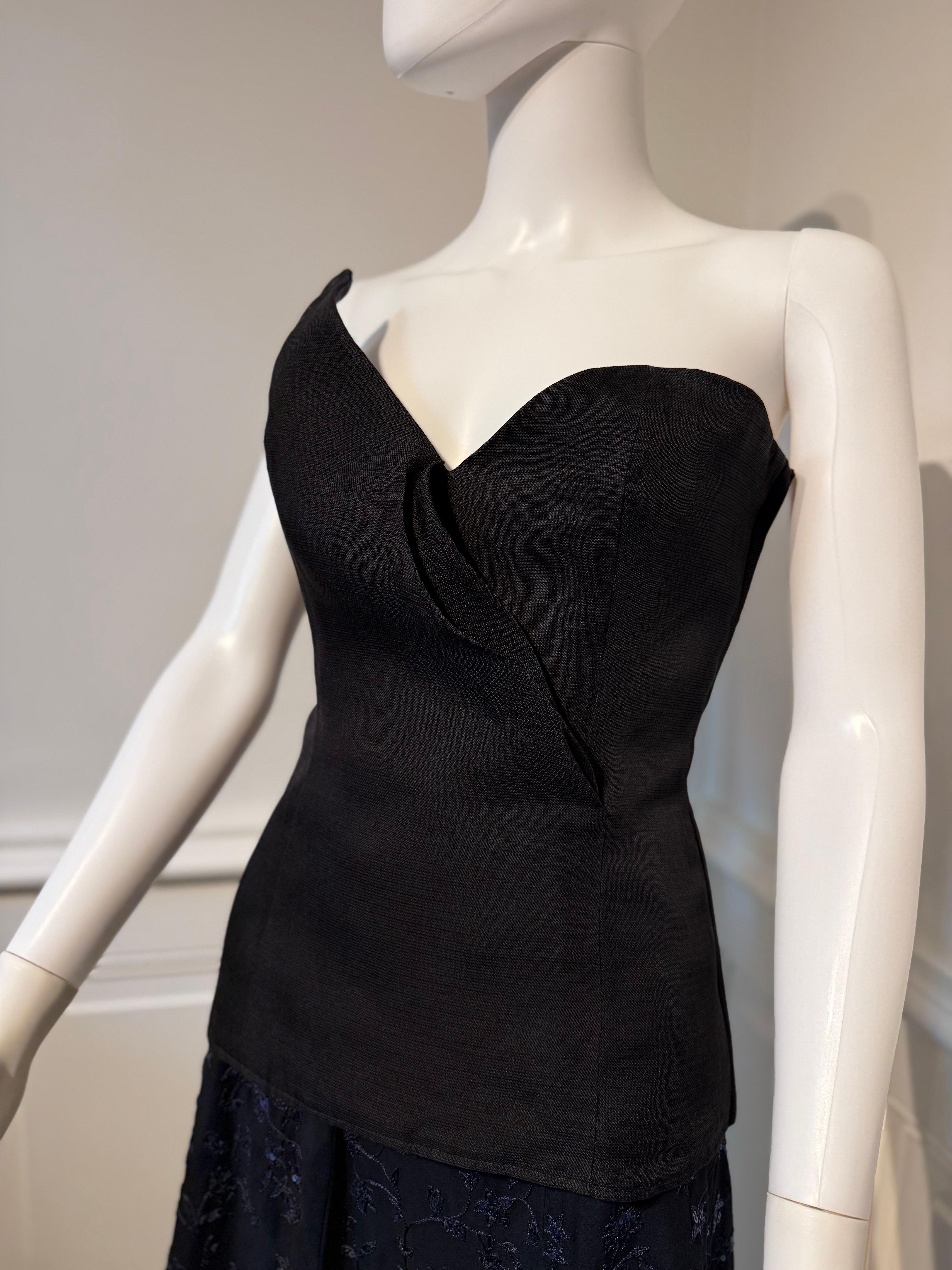 Wunderschönes Yves Saint Laurent Rive Gauche Vintage Seidentop Korsett Bustier für Damen oder Herren im Angebot