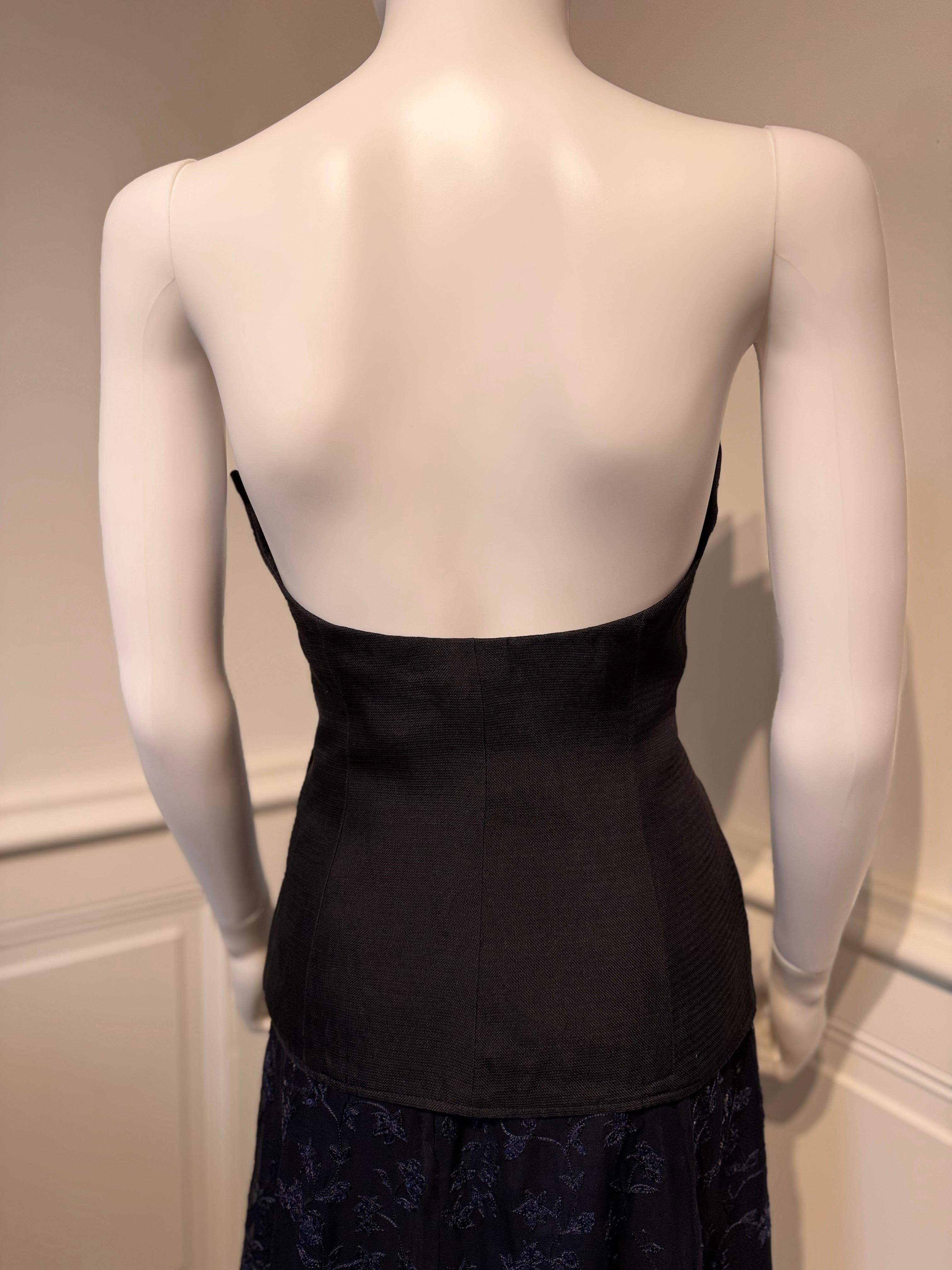 Wunderschönes Yves Saint Laurent Rive Gauche Vintage Seidentop Korsett Bustier im Angebot 3