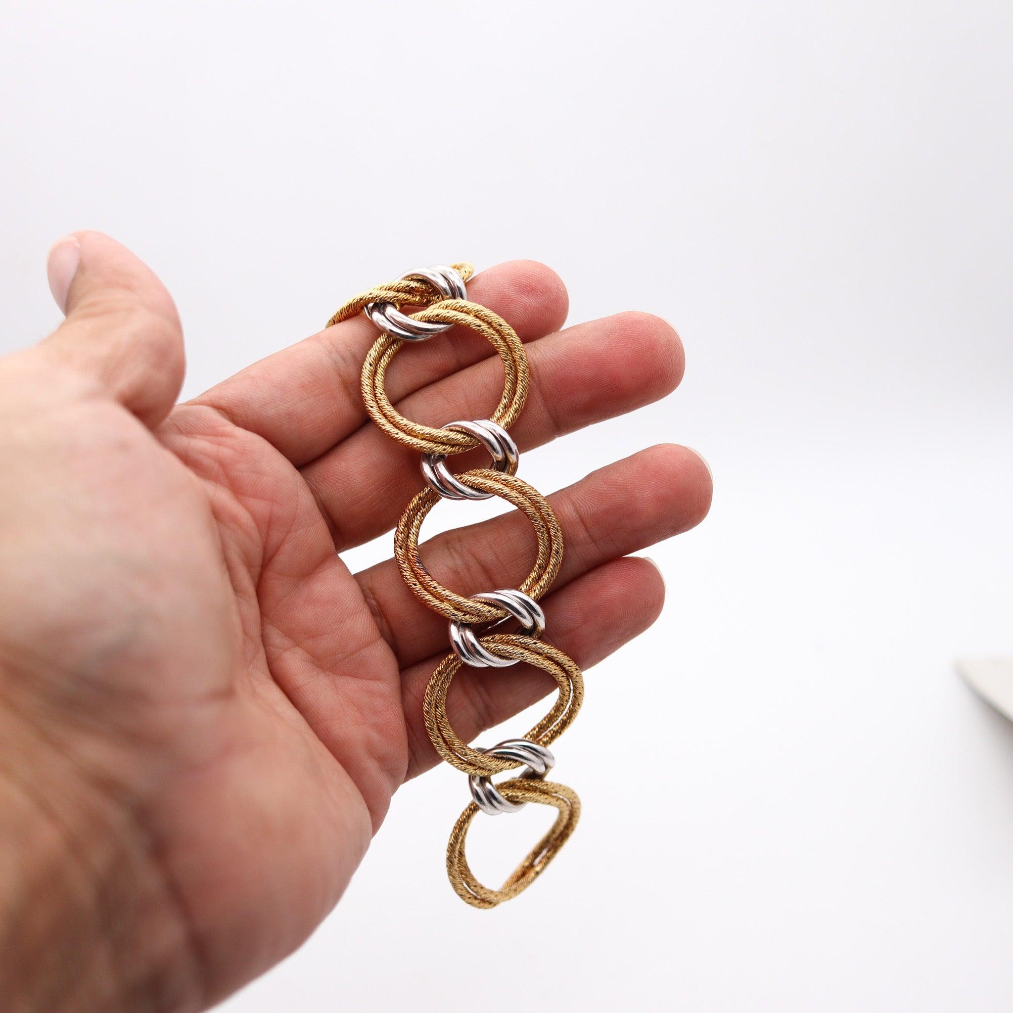 GORGES L'ENFANT 1972 Gourmettes Mailles Braided Bracelet In Two Tones 18Kt Gold 5