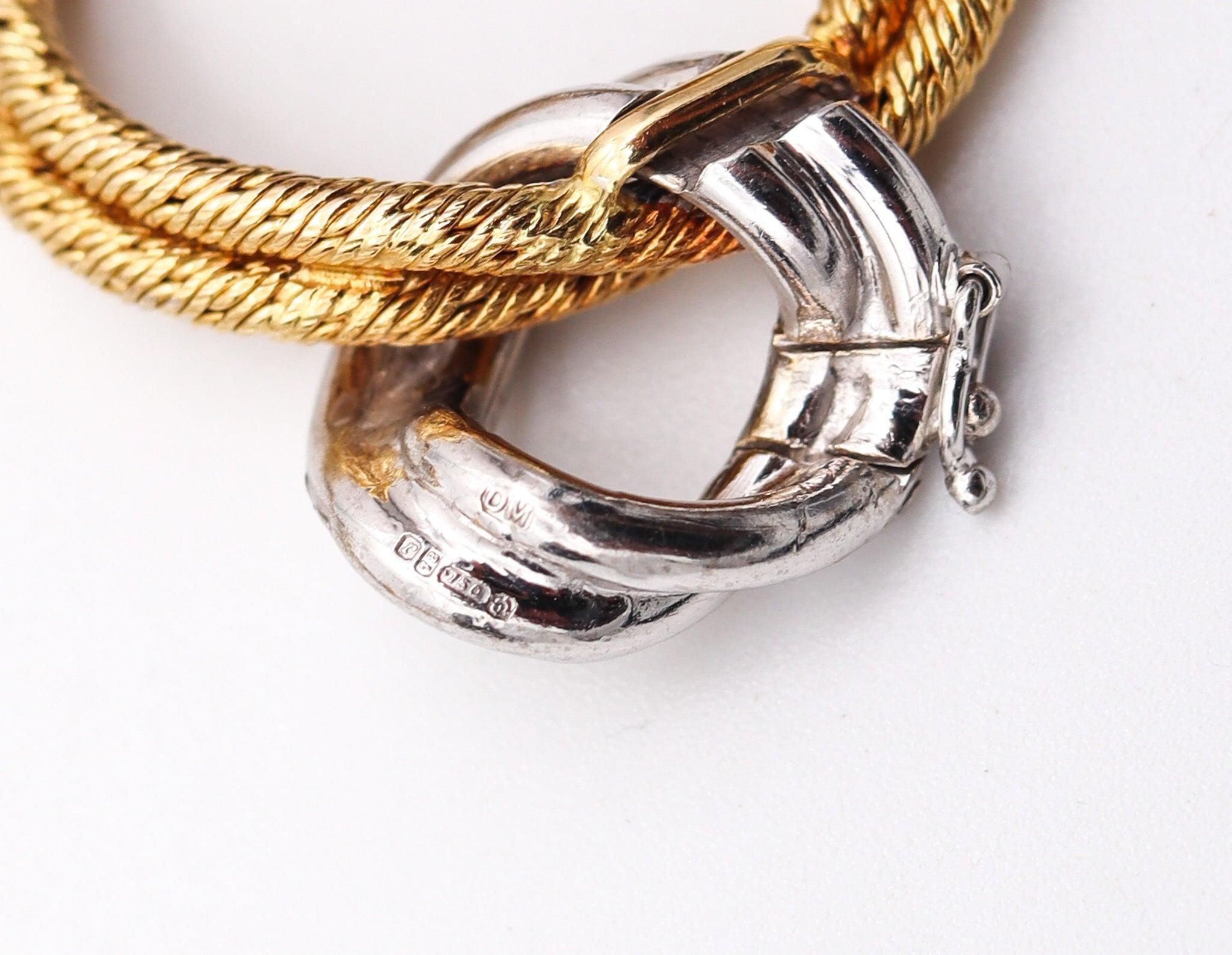 Women's GORGES L'ENFANT 1972 Gourmettes Mailles Braided Bracelet In Two Tones 18Kt Gold