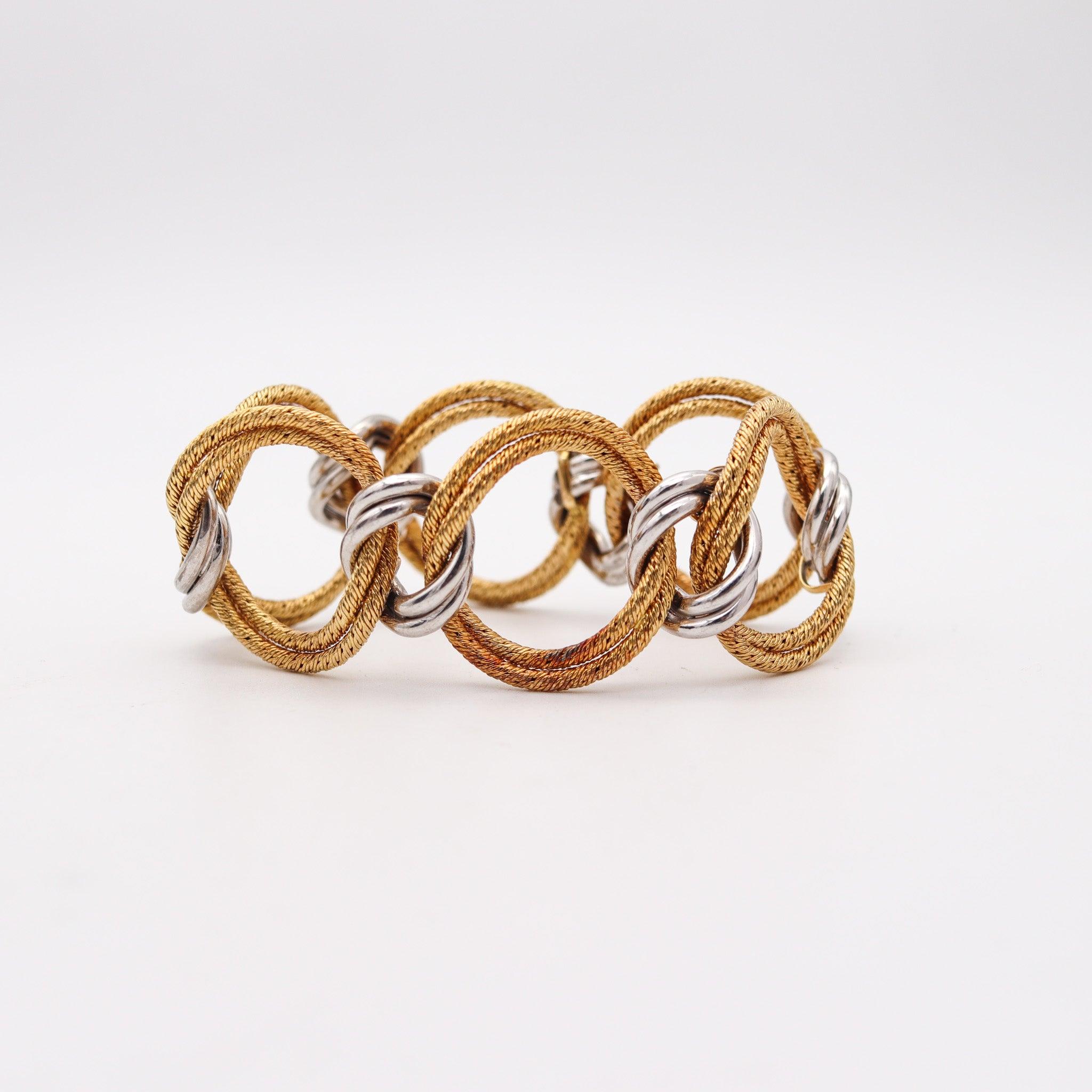 GORGES L'ENFANT 1972 Gourmettes Mailles Braided Bracelet In Two Tones 18Kt Gold 1