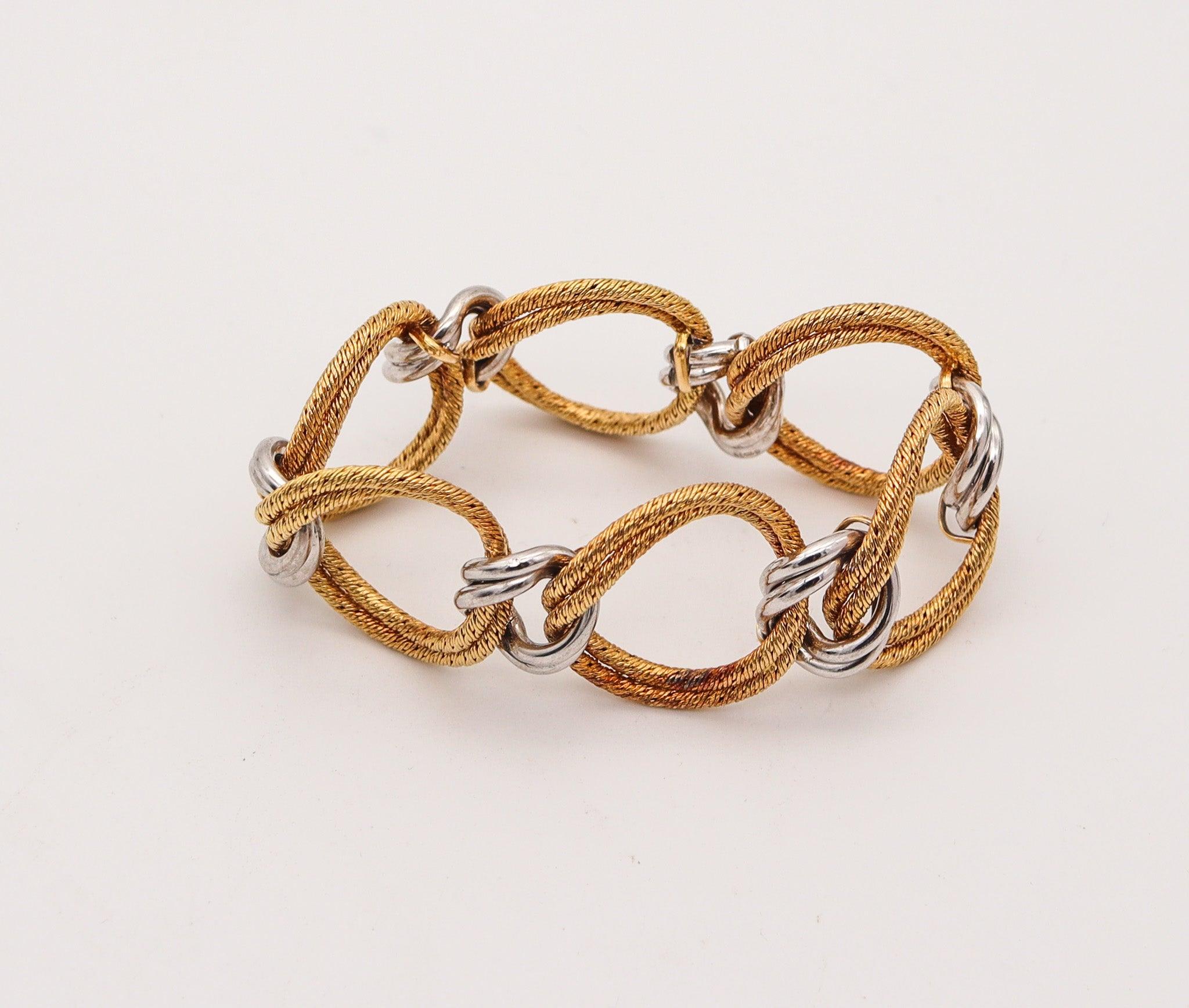 GORGES L'ENFANT 1972 Gourmettes Mailles Braided Bracelet In Two Tones 18Kt Gold 2