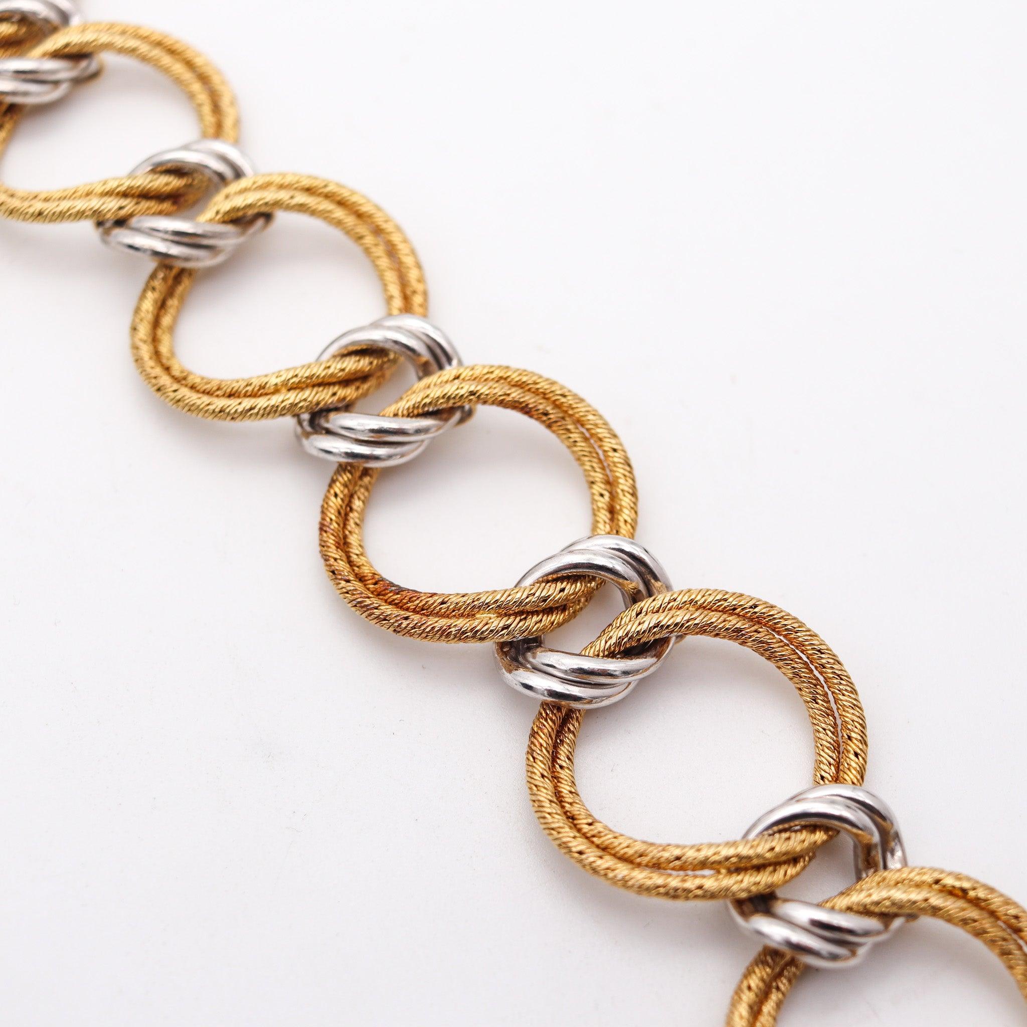 GORGES L'ENFANT 1972 Gourmettes Mailles Braided Bracelet In Two Tones 18Kt Gold 3