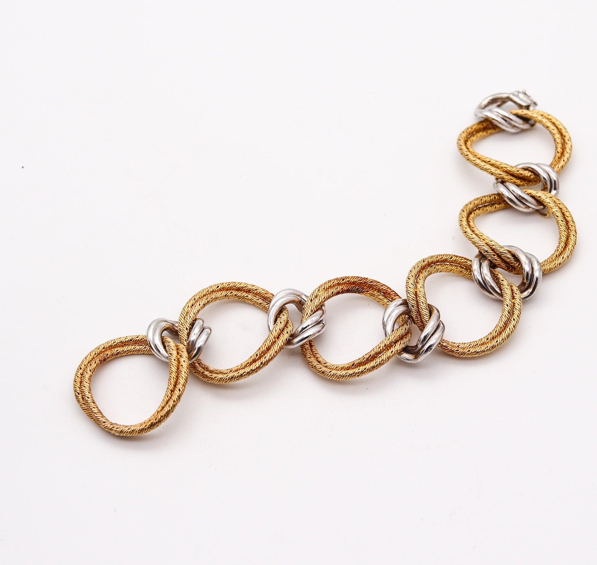 GORGES L'ENFANT 1972 Gourmettes Mailles Braided Bracelet In Two Tones 18Kt Gold 4