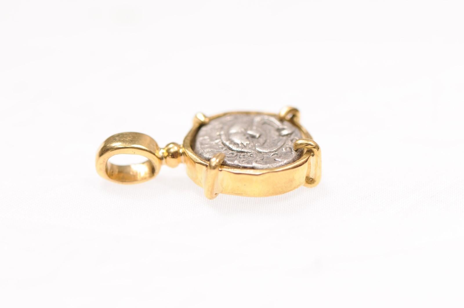 Colgante Dracma de Gorgona y Ancla [moneda] en oro de 18 quilates 5