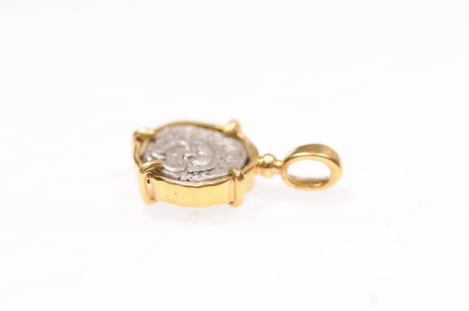 Colgante Dracma de Gorgona y Ancla [moneda] en oro de 18 quilates 7