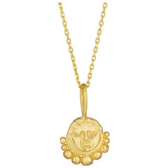 Gorgoneion Protection Pendant, 18 Karat Yellow Gold