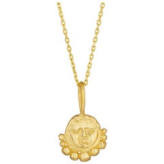 Gorgoneion Protection Pendant, 18 Karat Yellow Gold