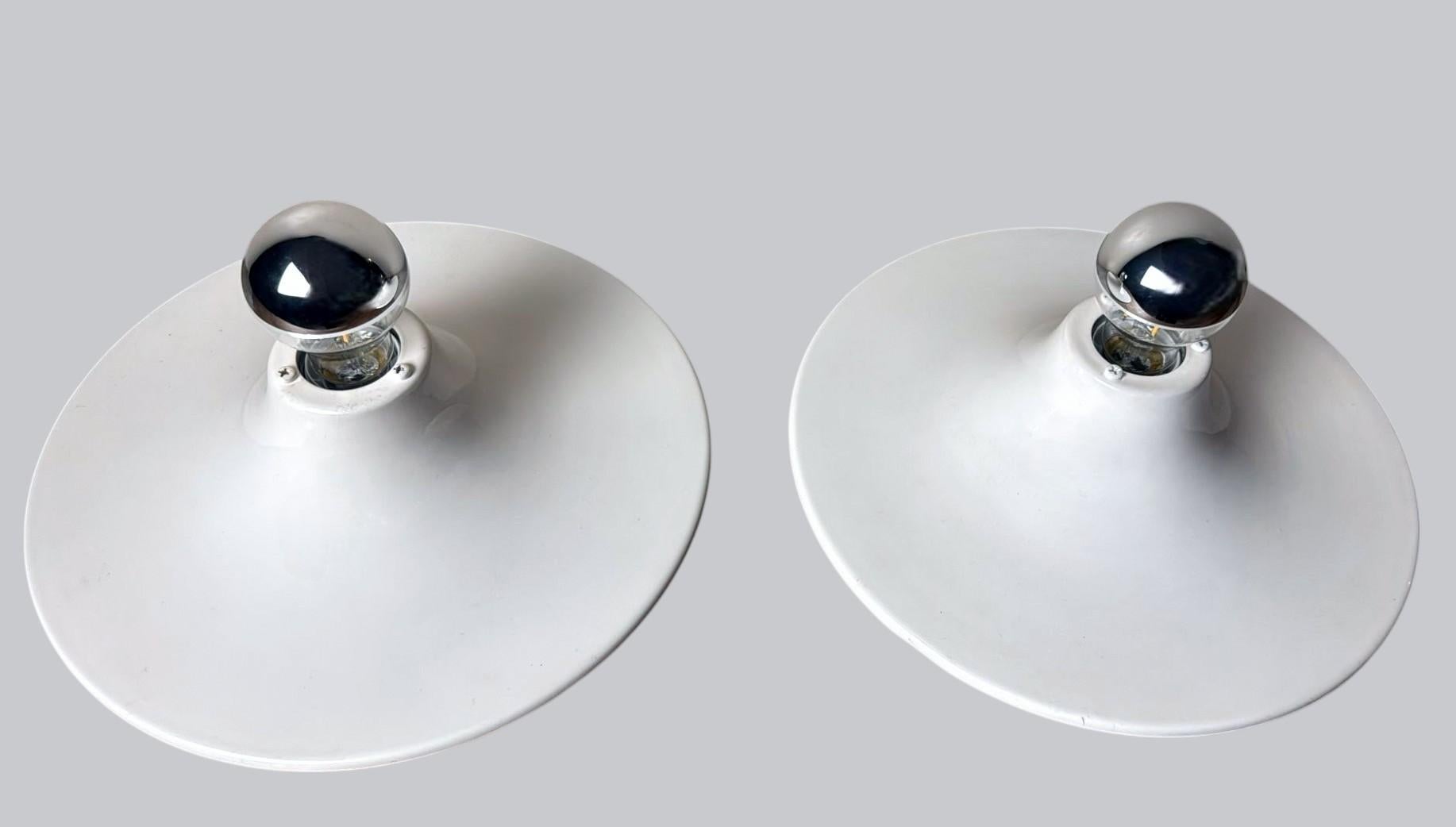 Gorgoni Gianluigi Style Pair of Italian Ceiling Wall Lamps in Lacquered Aluminum Moderno de mediados de siglo en venta