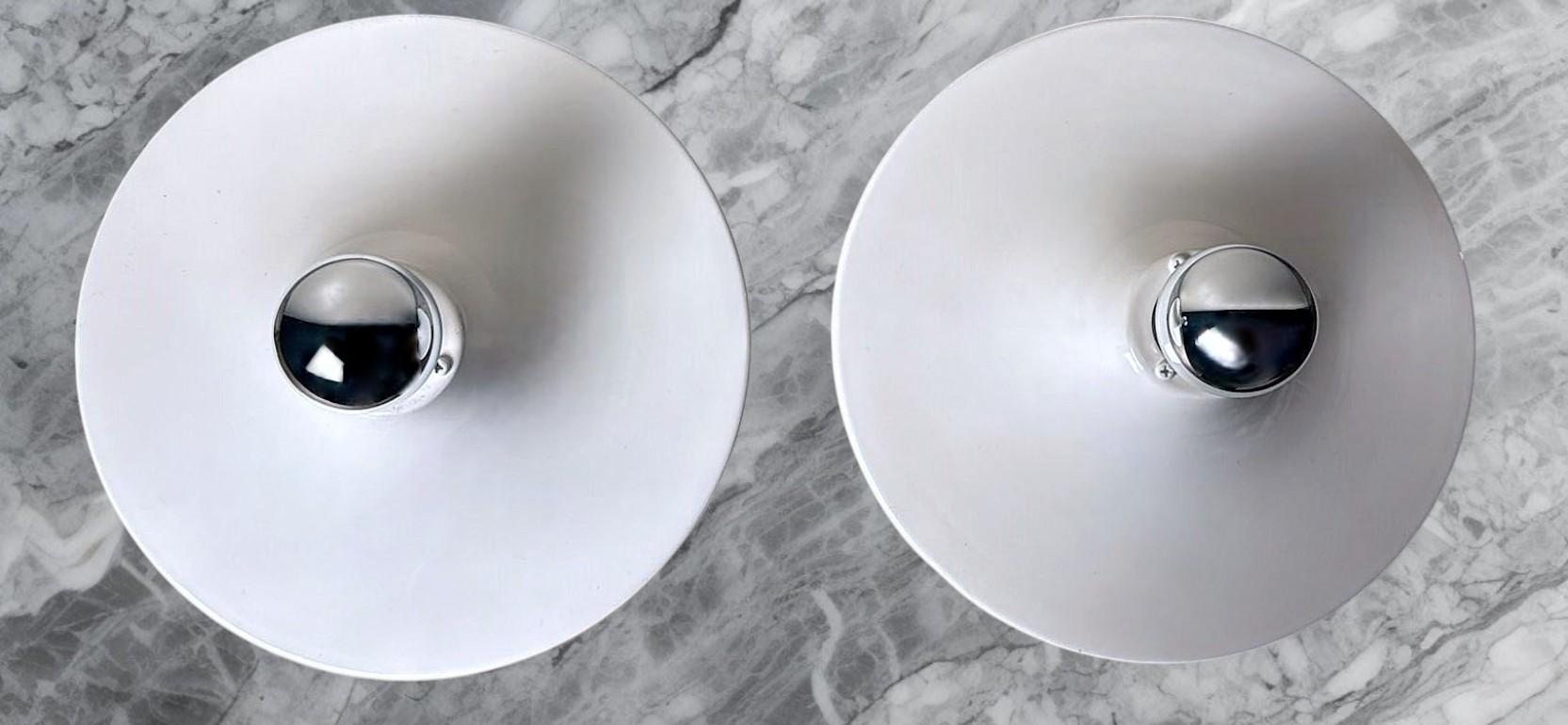 Gorgoni Gianluigi Style Pair of Italian Ceiling Wall Lamps in Lacquered Aluminum Italiano en venta