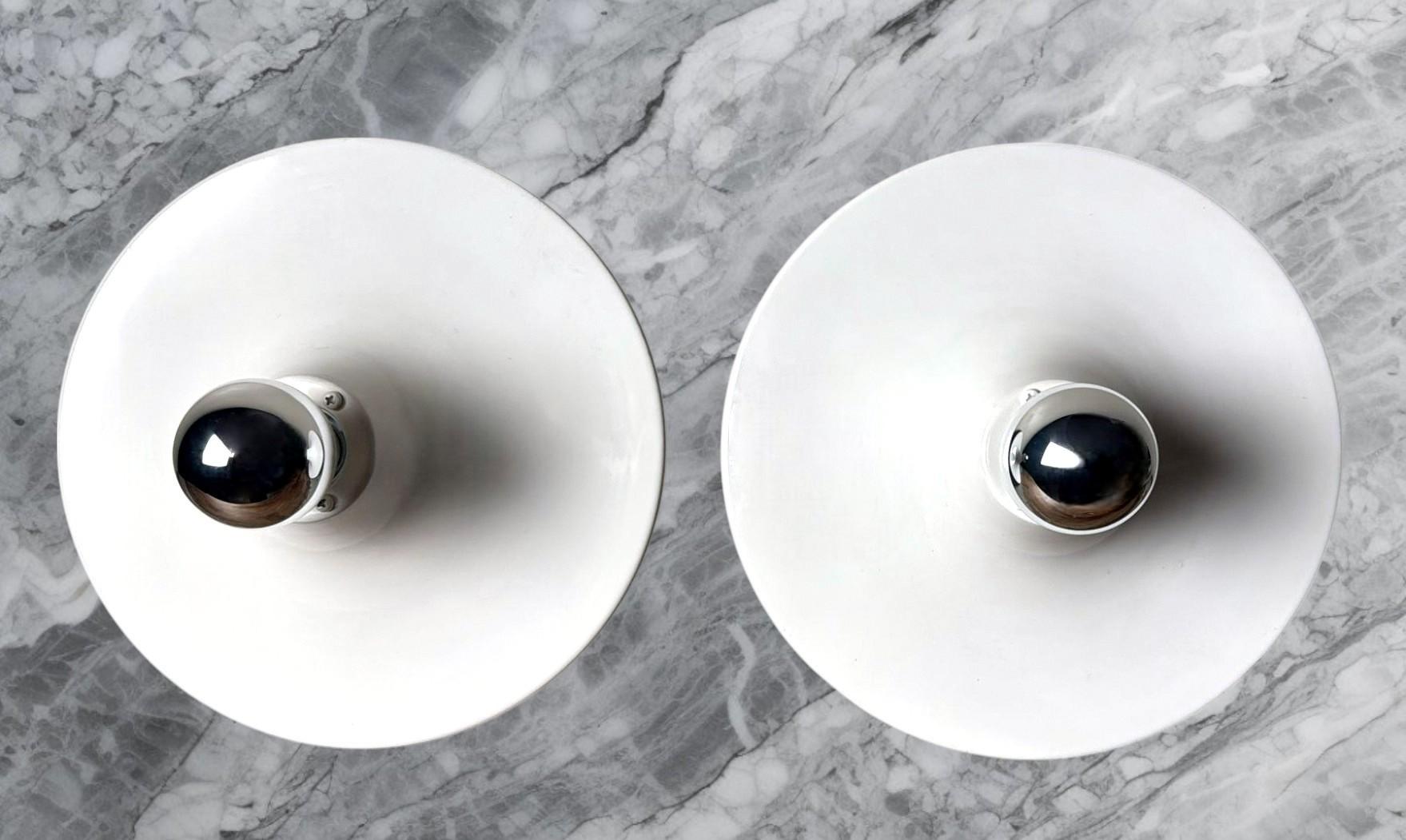 Gorgoni Gianluigi Style Pair of Italian Ceiling Wall Lamps in Lacquered Aluminum Pintado en venta