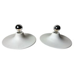 Gorgoni Gianluigi Style Pair of Italian Ceiling Wall Lamps in Lacquered Aluminum