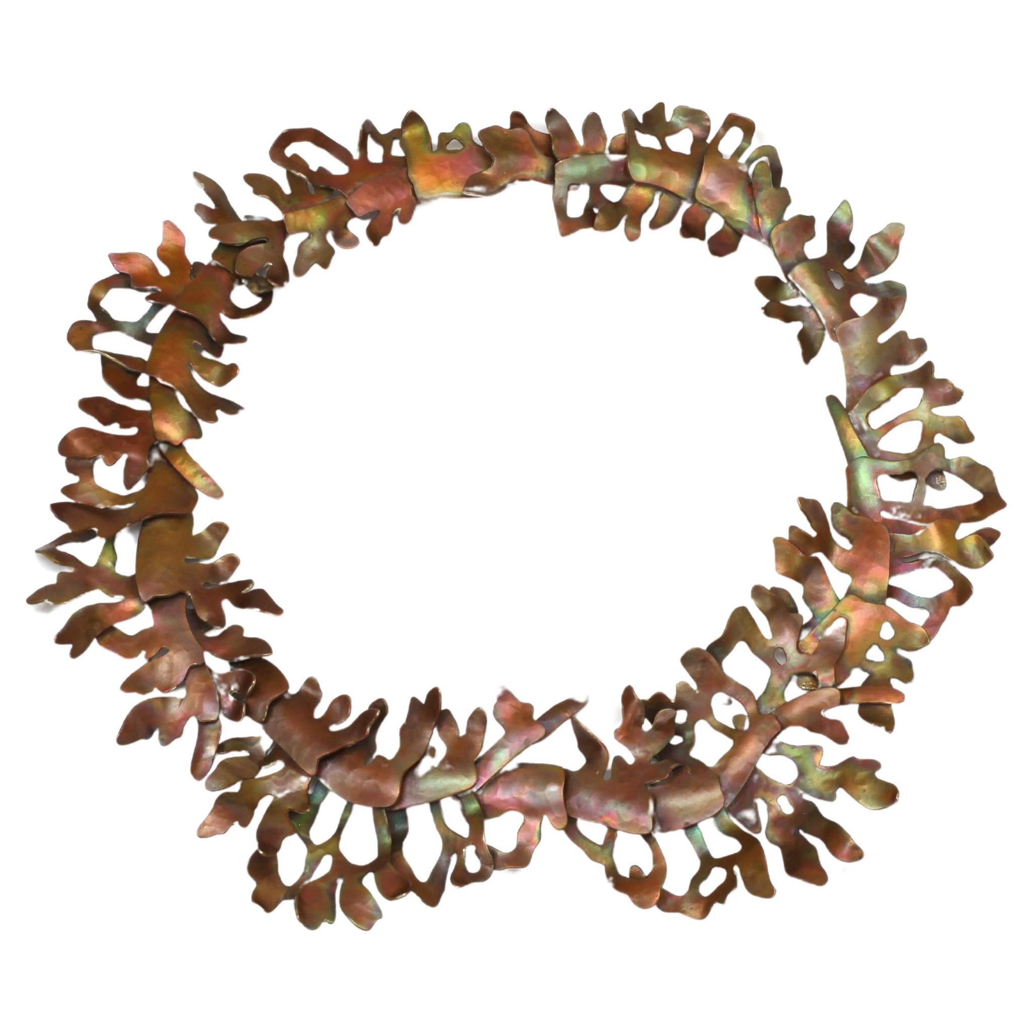 "Gorgonia" Handmade Necklace in Copper and Silver by Eduardo Herrera