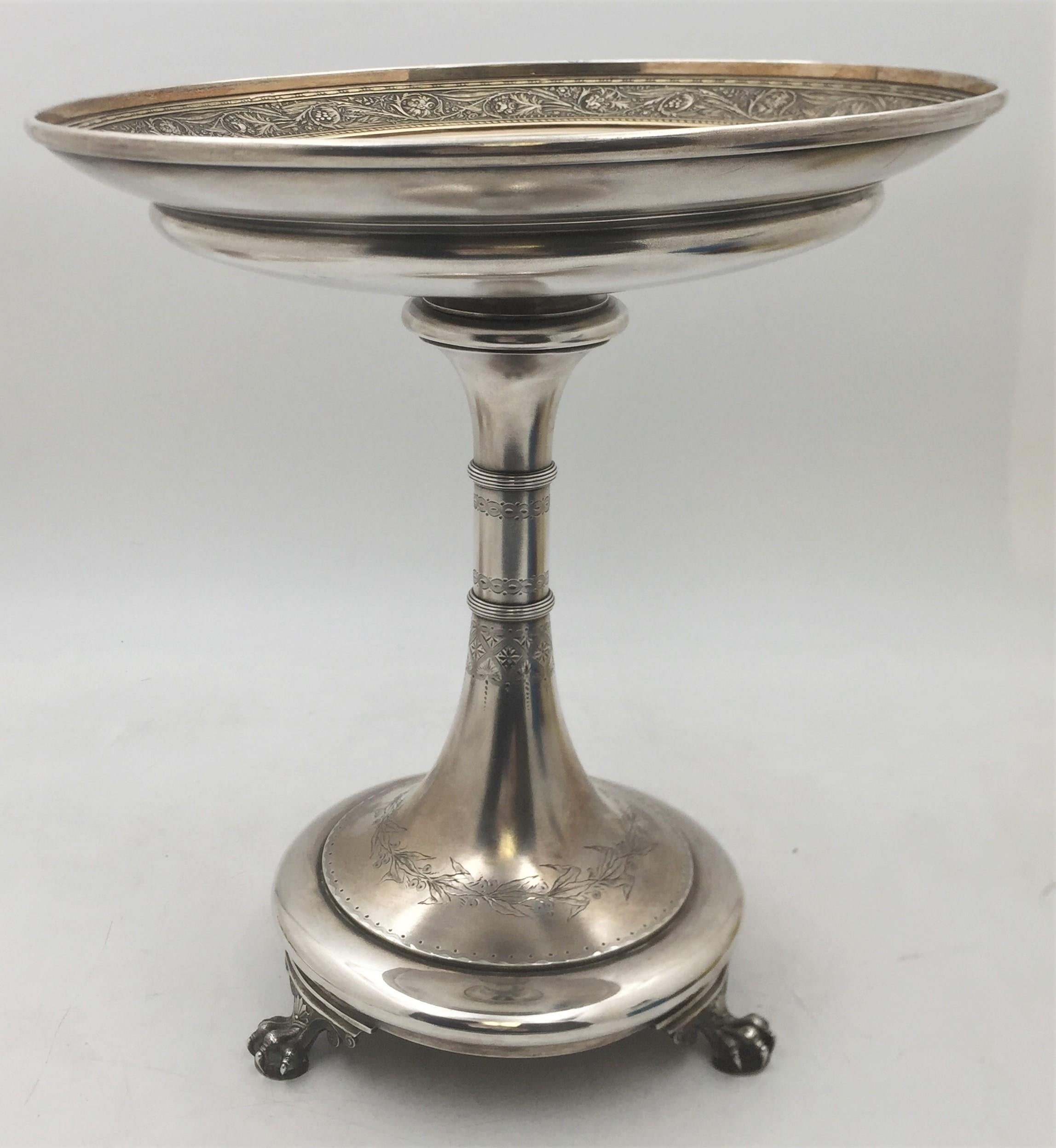 Pie de cuenco monumental Gorham 1875 de plata de ley Silver en venta