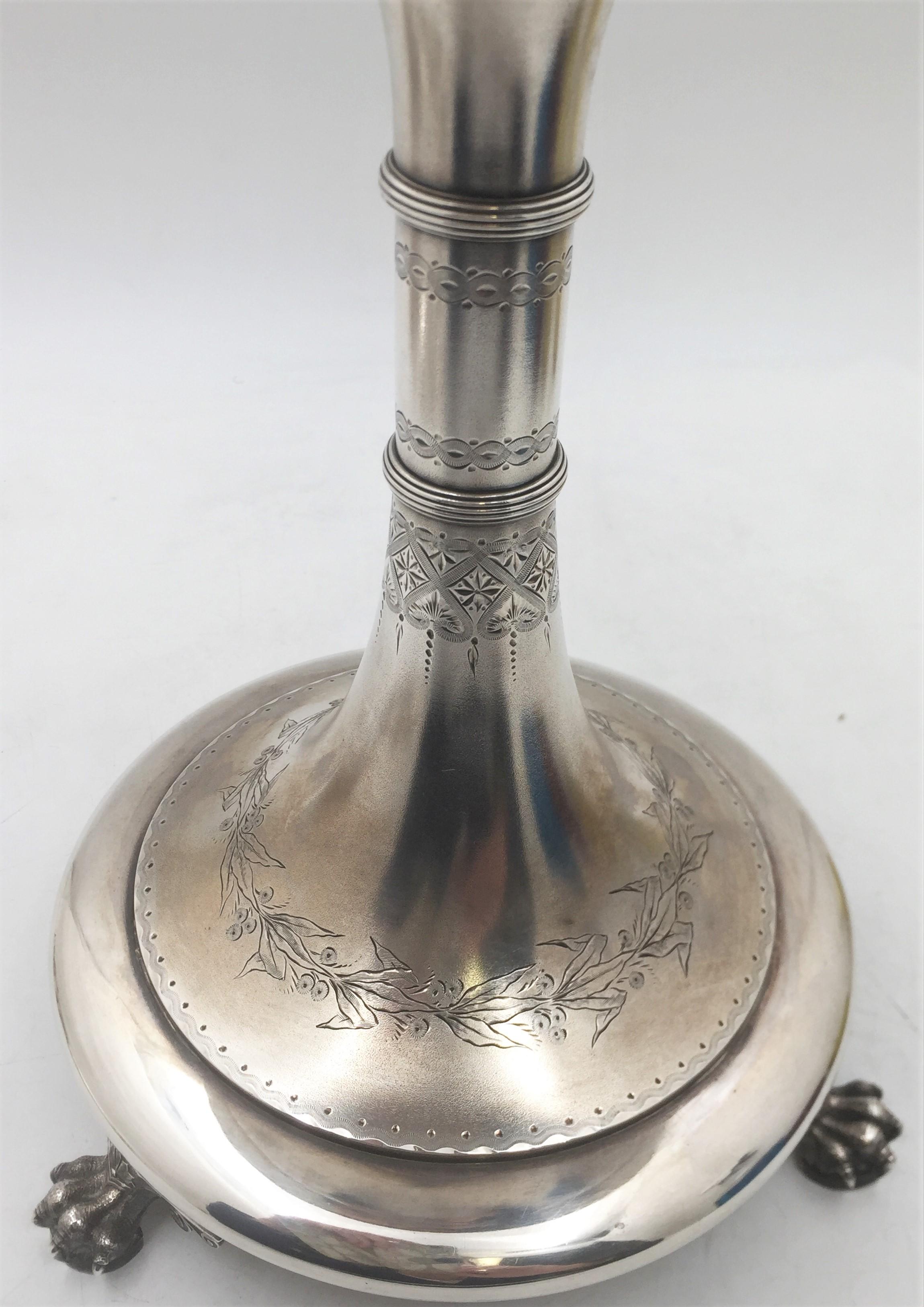 Pie de cuenco monumental Gorham 1875 de plata de ley en venta 1