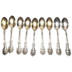Gorham 1894 Mythologique Sterling Silver Set of 9 Demitasse Spoons