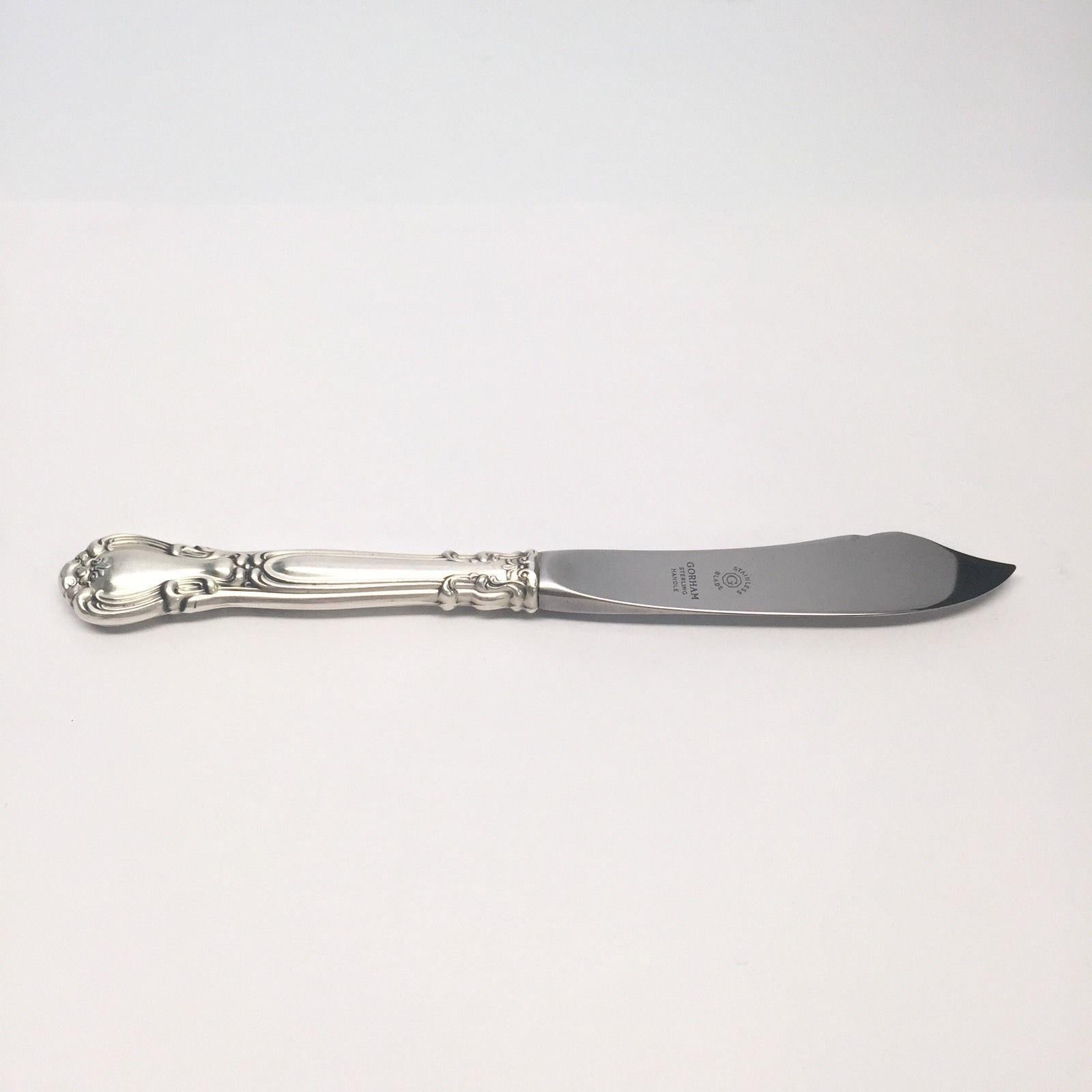 Gorham 1895 Chantilly Sterling Silver Handle Master Butter Knife No Monogram In Good Condition In Washington Depot, CT