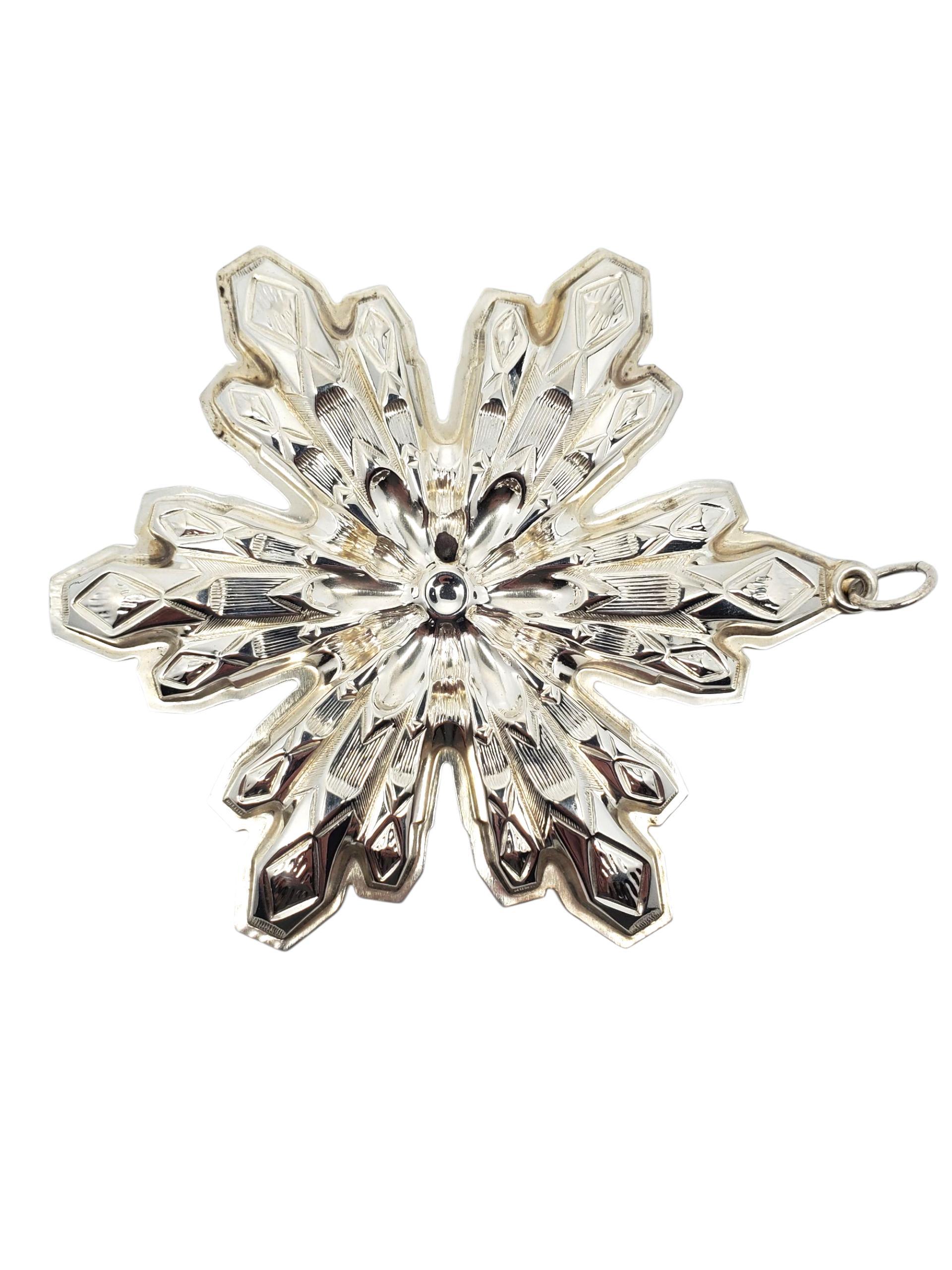Gorham 1974 Sterling Silver Christmas Snowflake Ornament #22524 In Good Condition For Sale In Washington Depot, CT