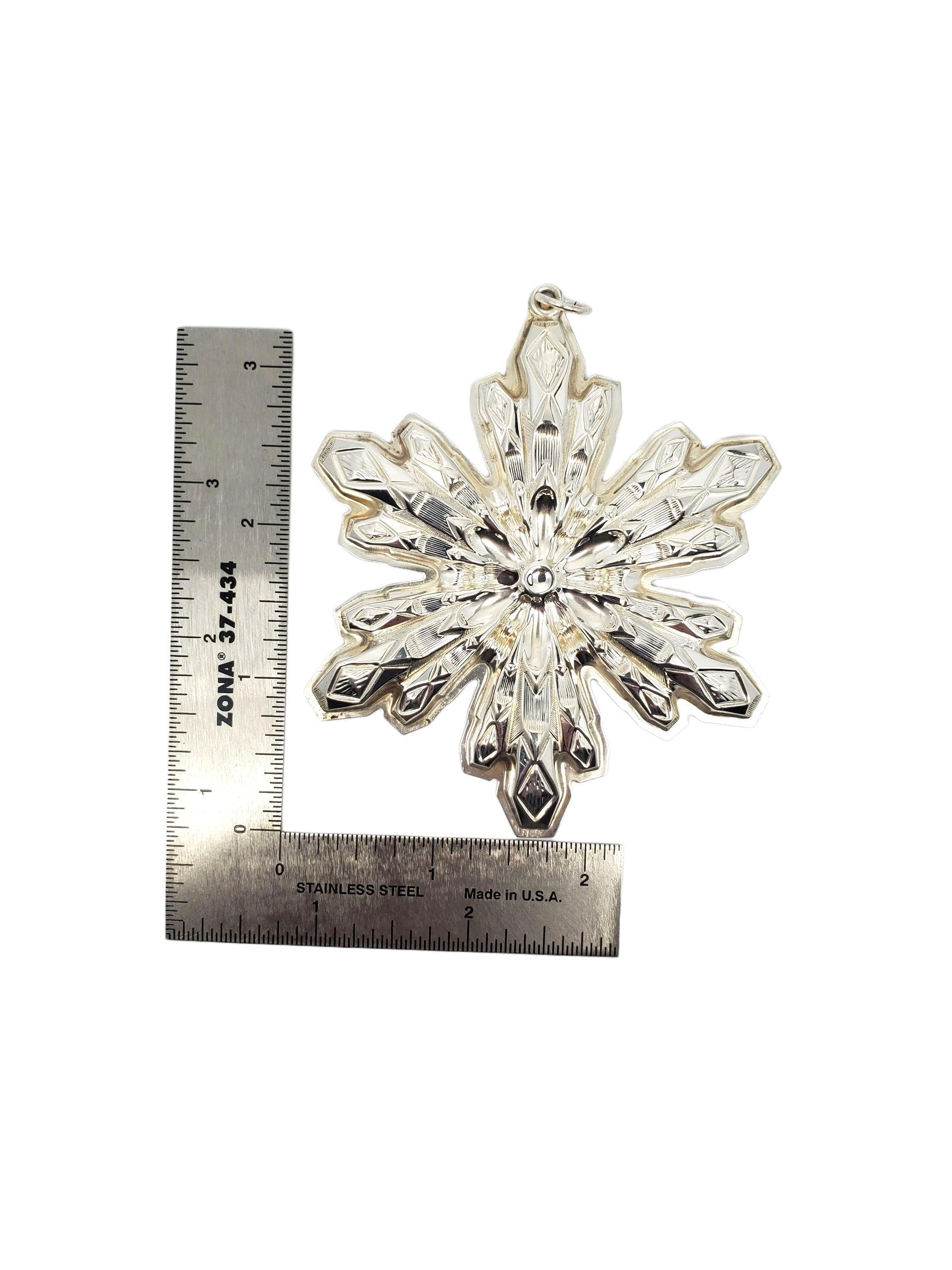 Gorham 1974 Sterling Silver Christmas Snowflake Ornament #22524 For Sale 1