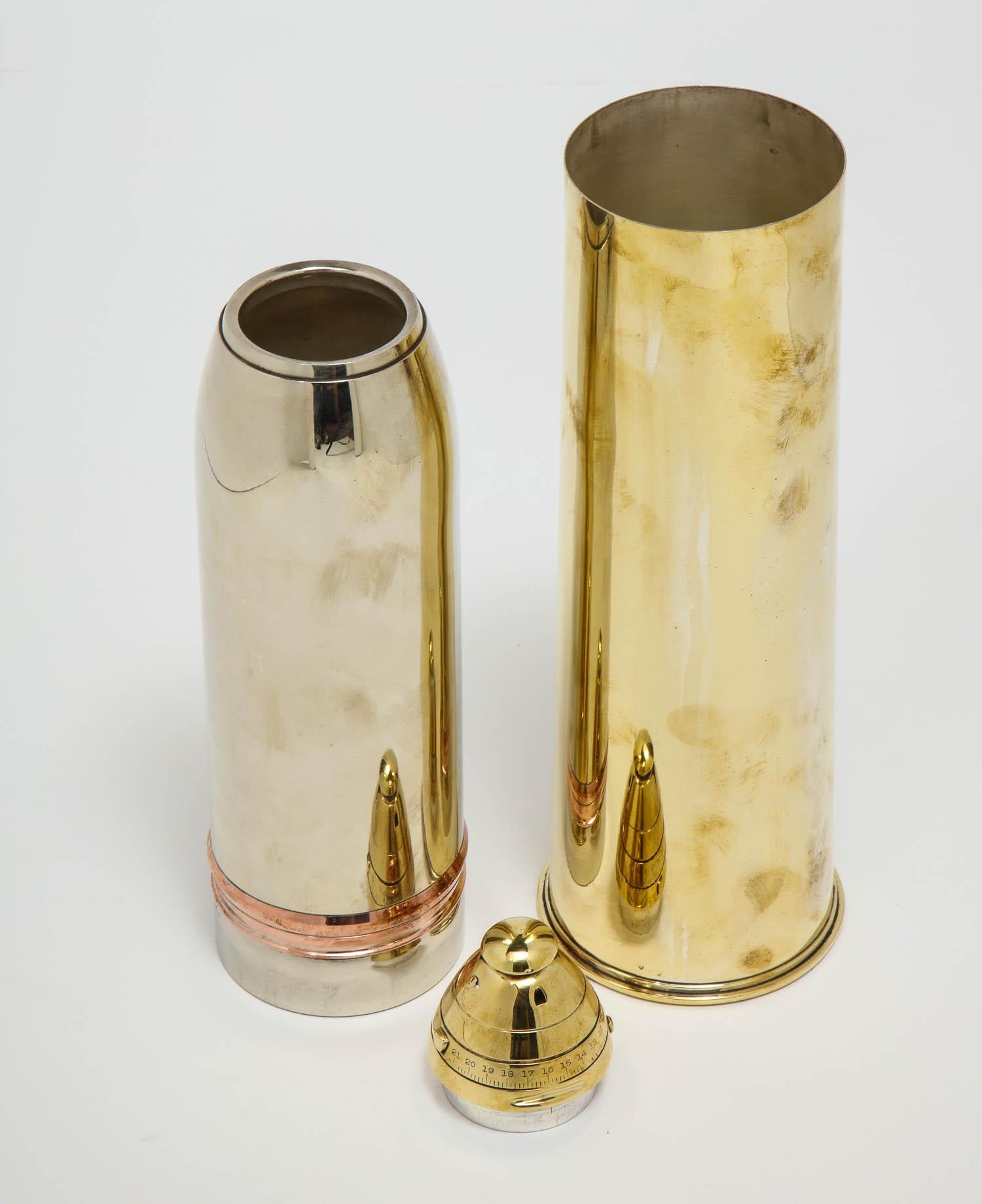 Gorham, a Rare Artillery Shell Cocktail Shaker, circa 1918 In Good Condition In Queens, NY