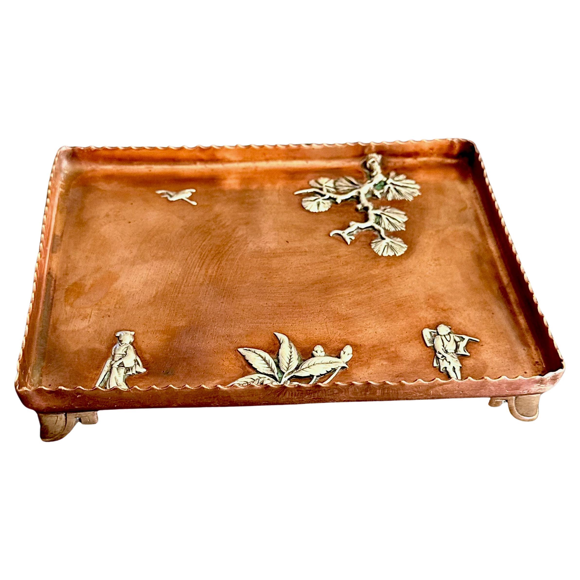 Gorham 19th Century Mixed Metal Tray For Sale