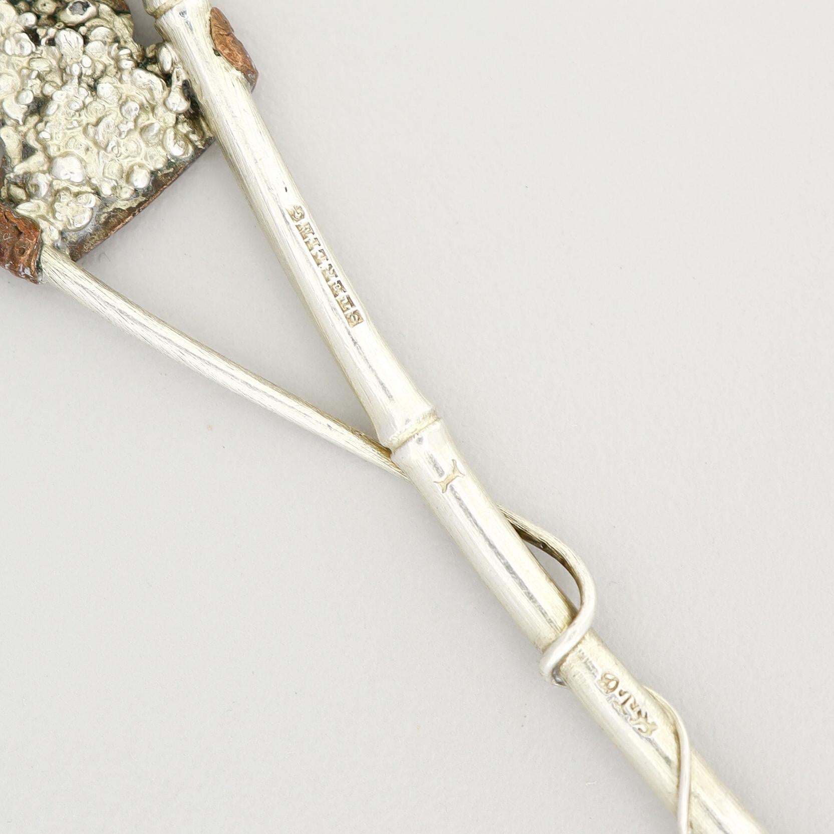 Gorham Aesthetic Sterling Silver & Mixed Metals Fisherman & Fish Cocktail Fork (fourchette à cocktail) en vente 1