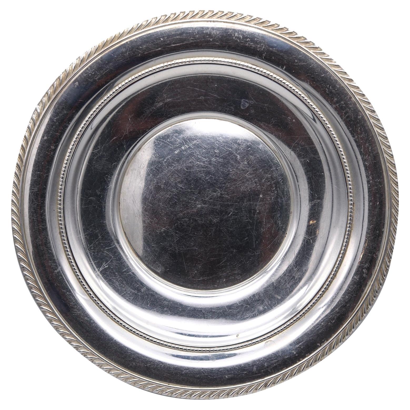 Gorham American 1960 Gadroon Round Tray Pattern 345 in .925 Sterling Silver