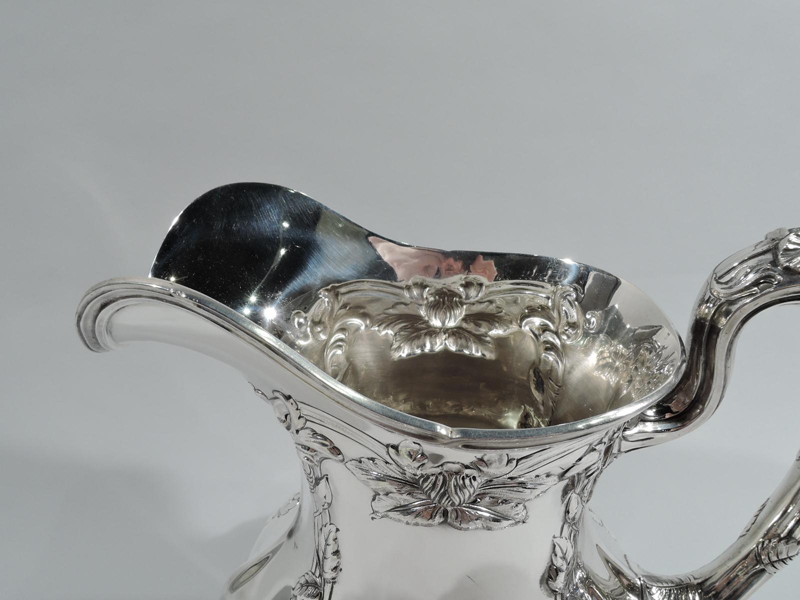 Early 20th Century Gorham American Art Nouveau Sterling Silver Water Pitcher