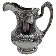 Gorham American Art Nouveau Sterling Silver Water Pitcher