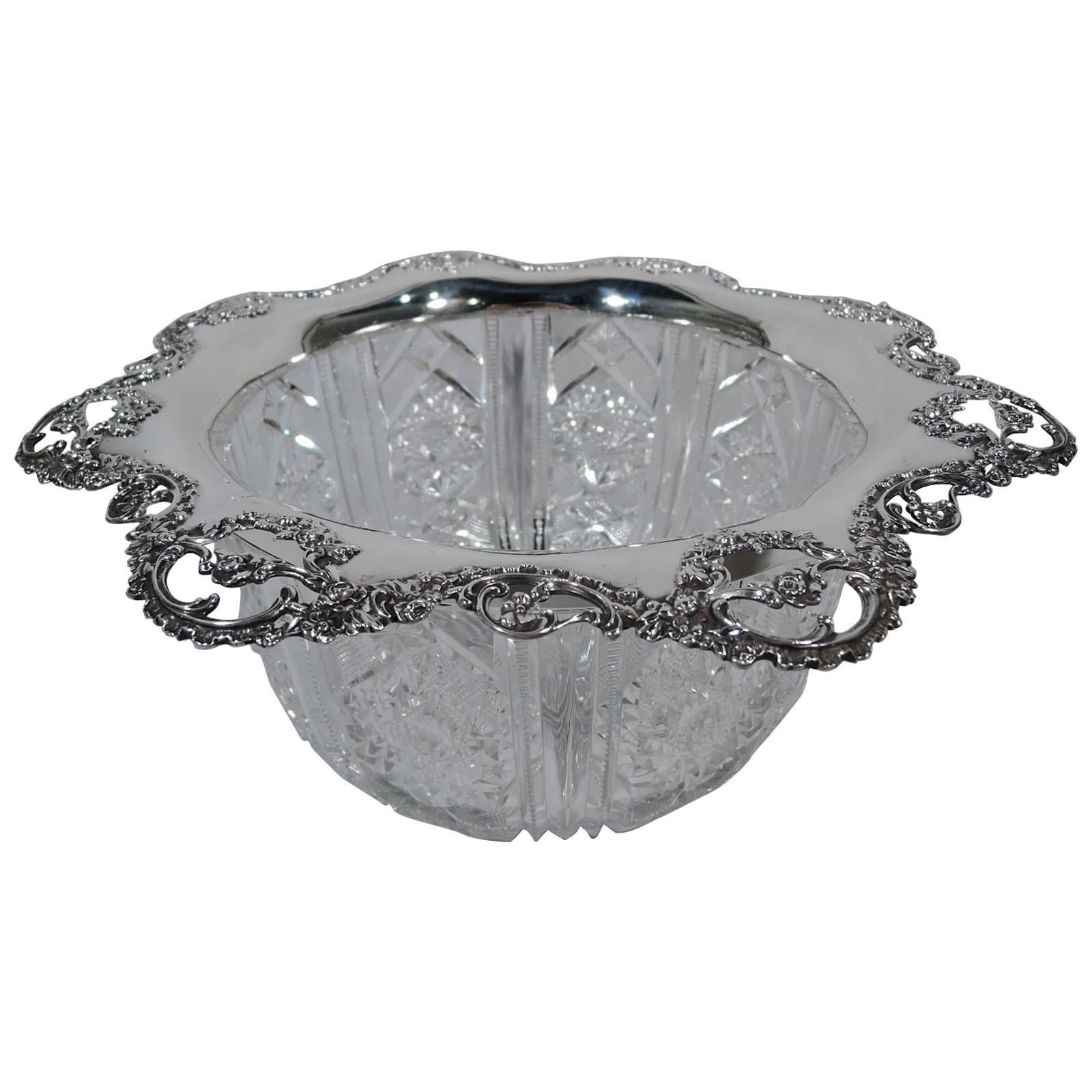 Gorham American Brilliant-Cut Glass Sterling Silver Centrepiece Bowl
