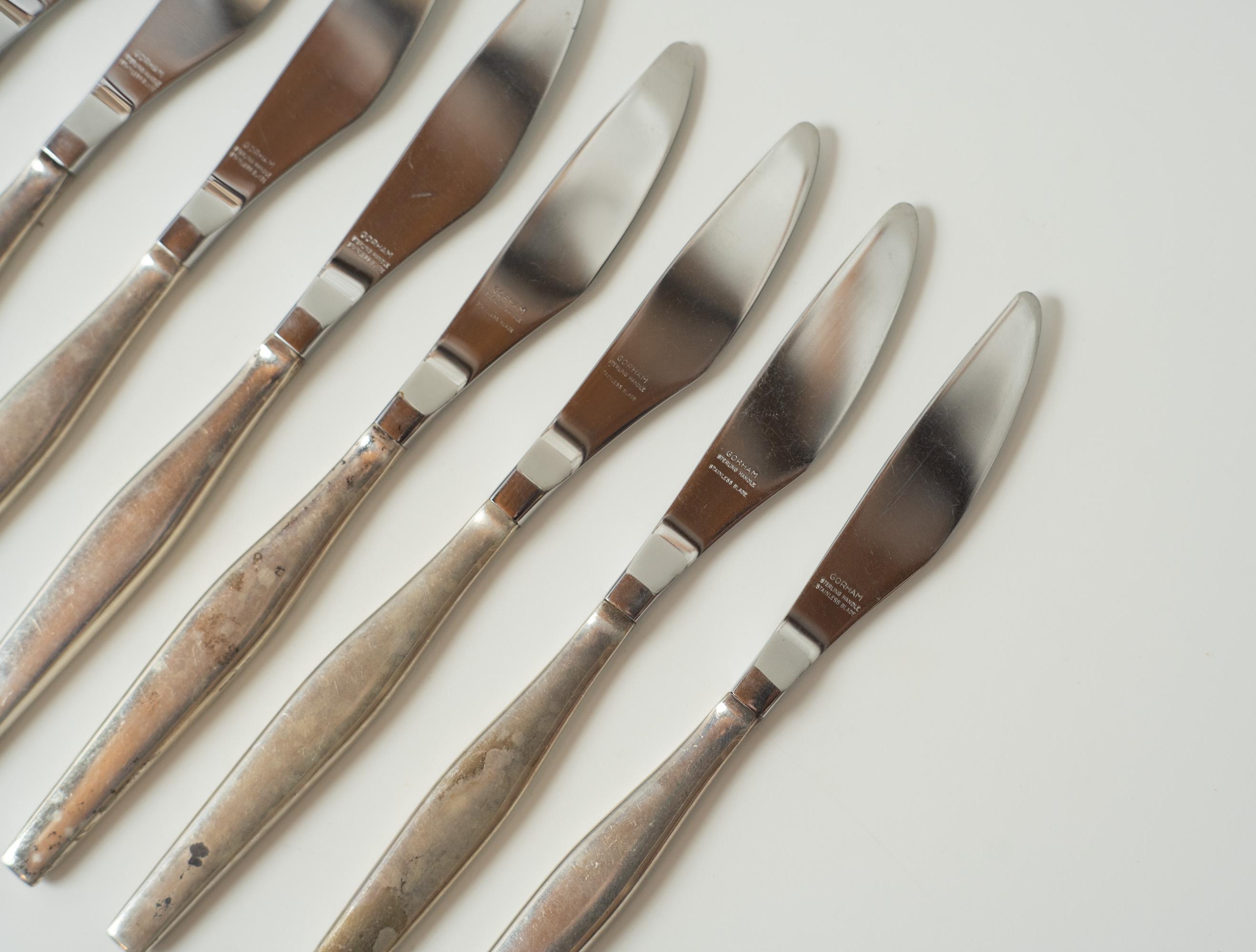 Gorham American Modernist Set di posate in argento per 8 persone 77 pezzi in vendita 7