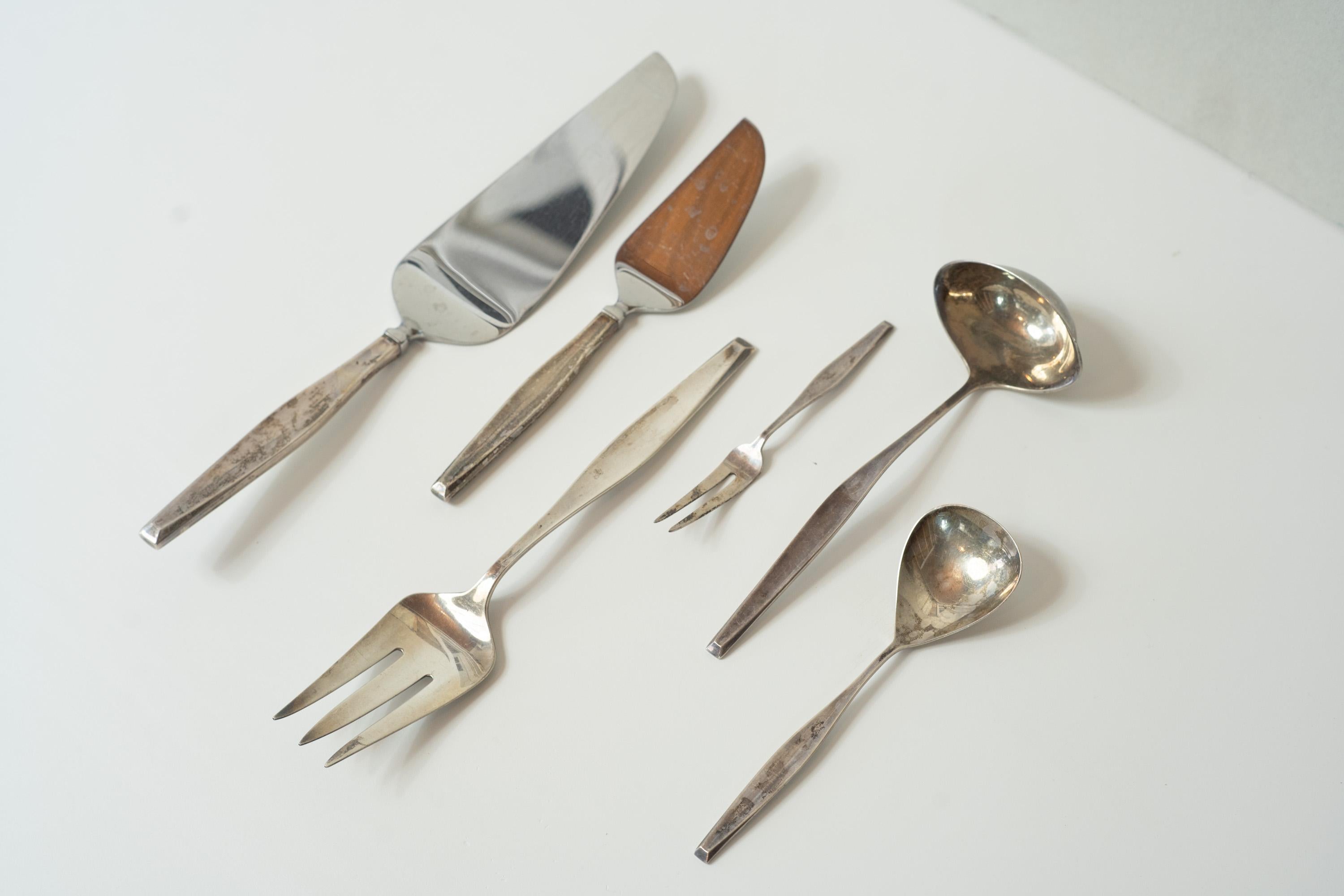Gorham American Modernist Set di posate in argento per 8 persone 77 pezzi in vendita 10