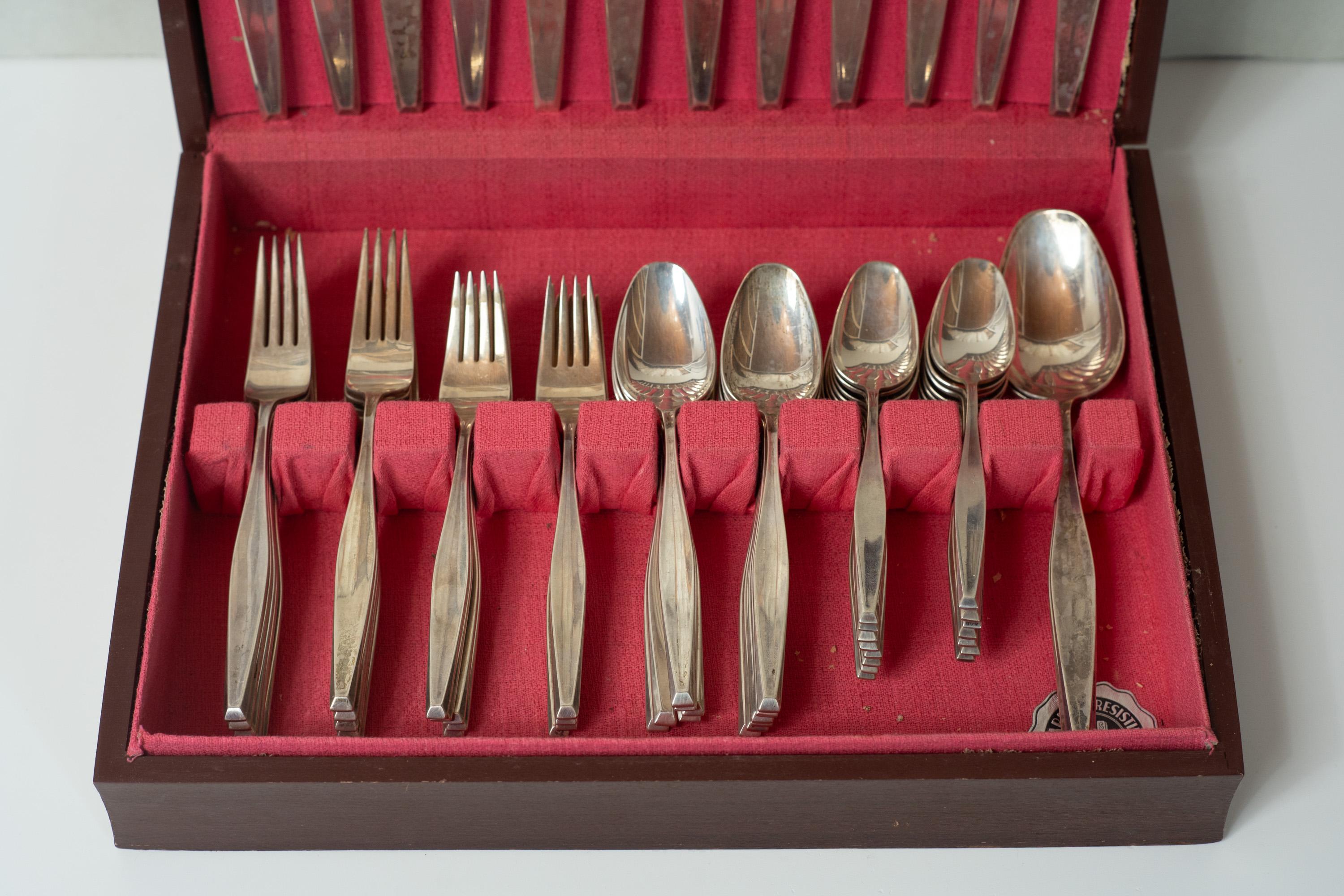 Gorham American Modernist Set di posate in argento per 8 persone 77 pezzi in vendita 11